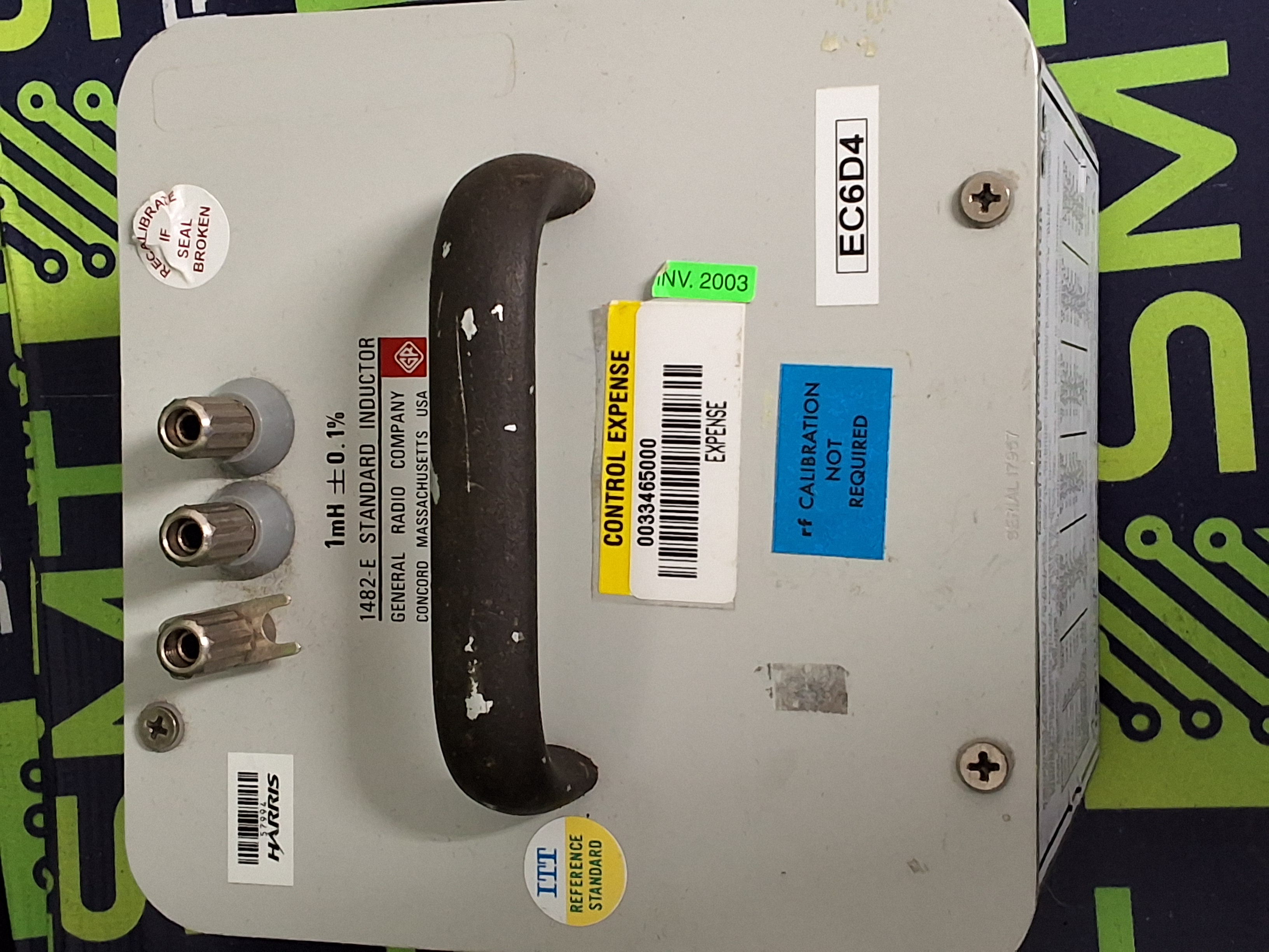 Used GENERAL RADIO COMPANY GenRad IET LABS 1482-E STANDARD INDUCTOR 100mH ±0.1%
