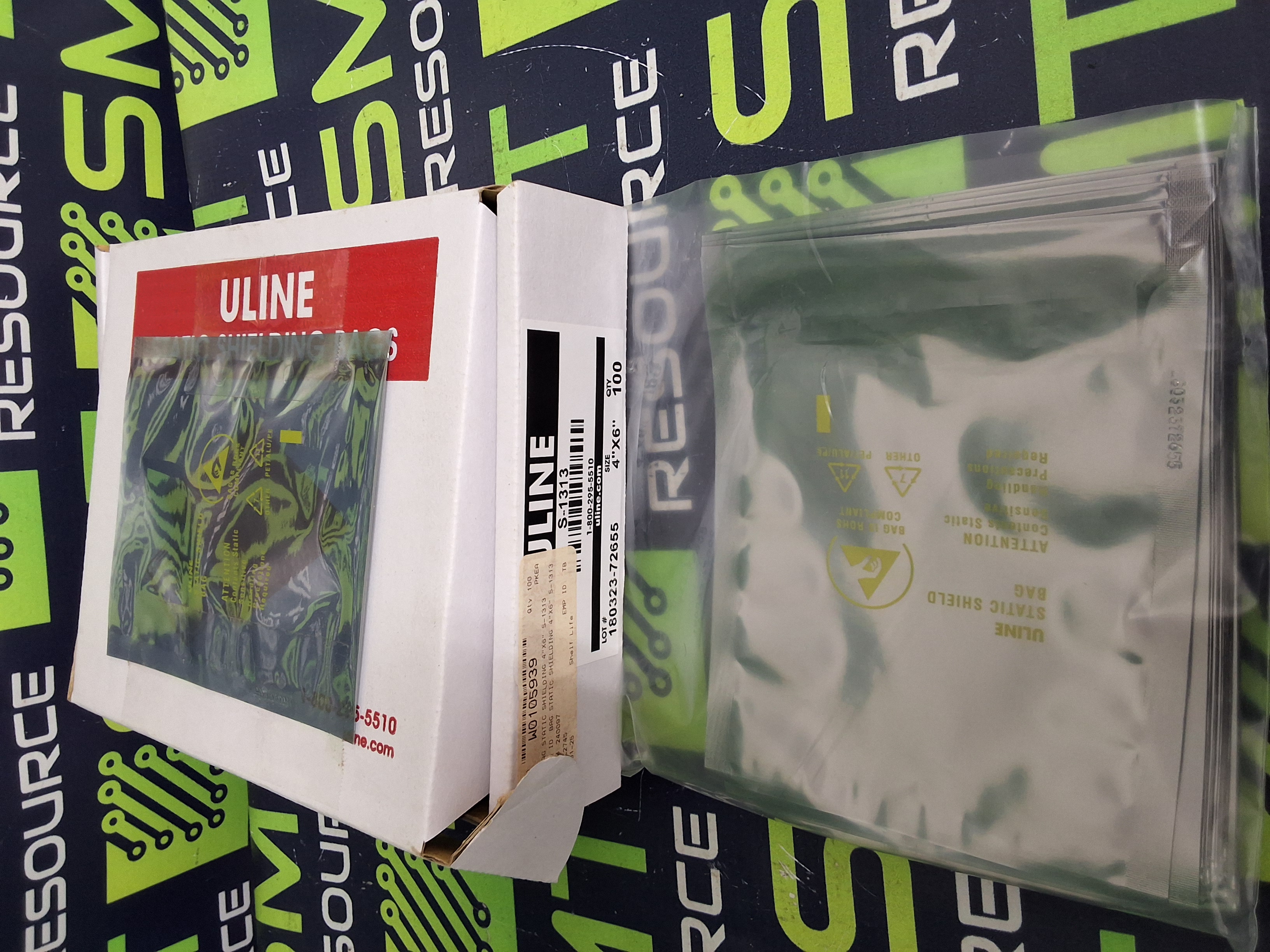 ULINE 4X6 ESD STATIC SHIELDING BAG S-13-13 - LOT OF 92 BAGS
