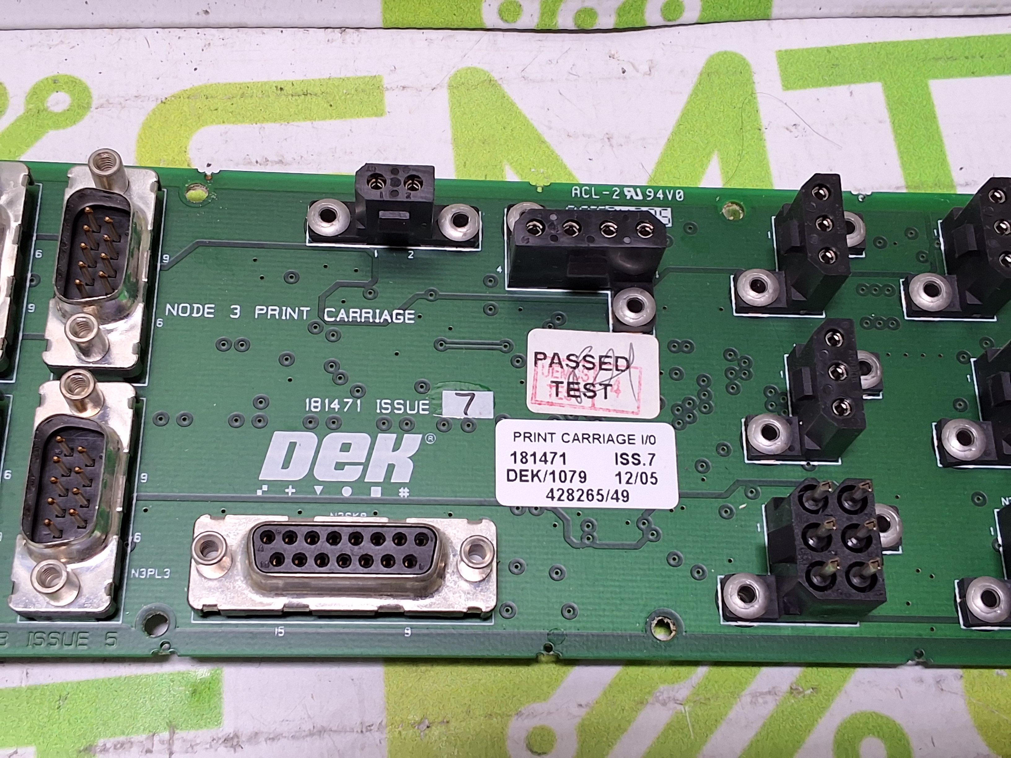 Used DEK 181471 PRINT CARRIAGE I/O CIRCUIT BOARD