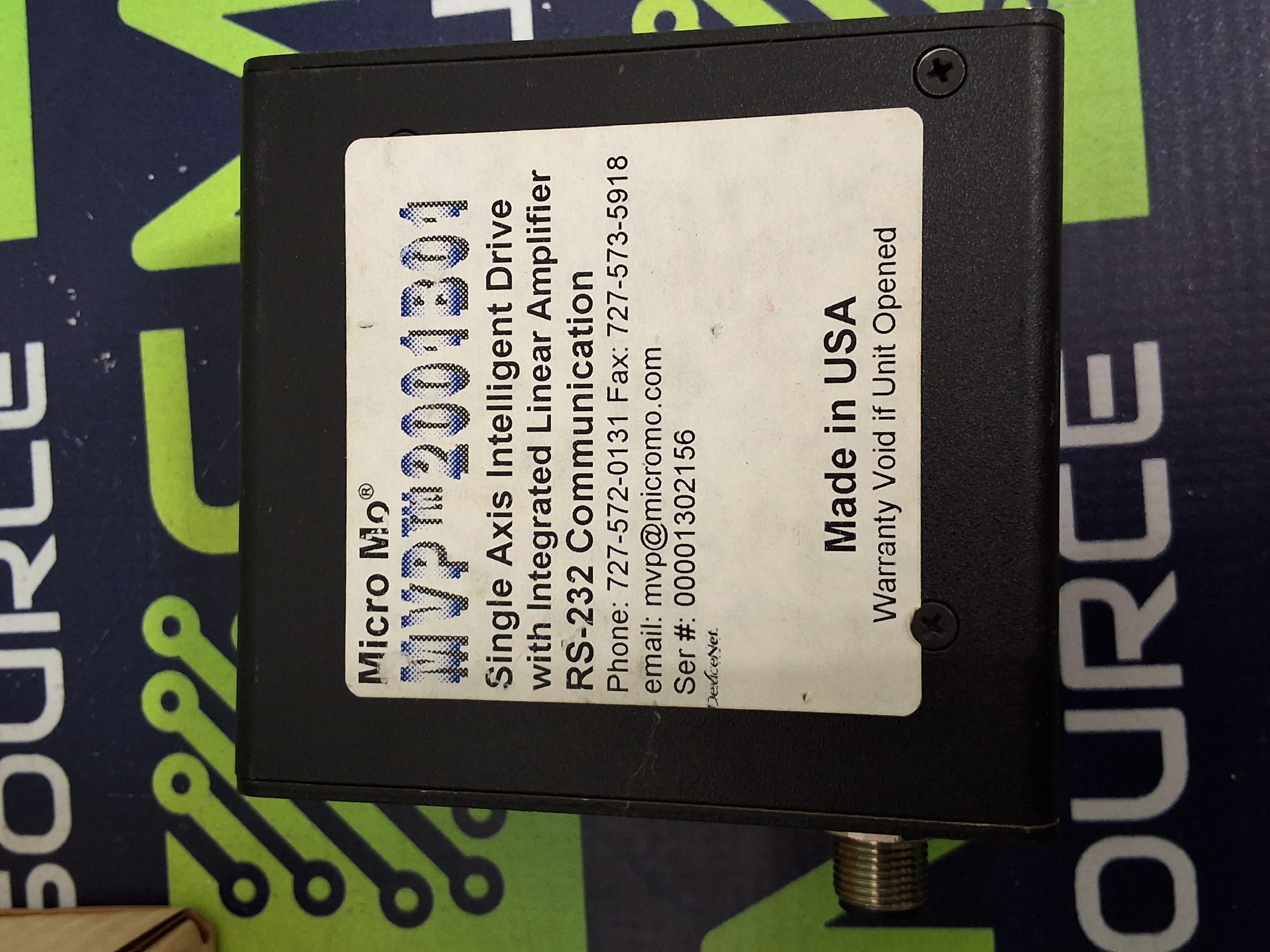 MICRO MO MVP2001B01 SINGLE AXIS INTELLIGENT DRIVE WITH AMPLIFIER RS-232 - NEW