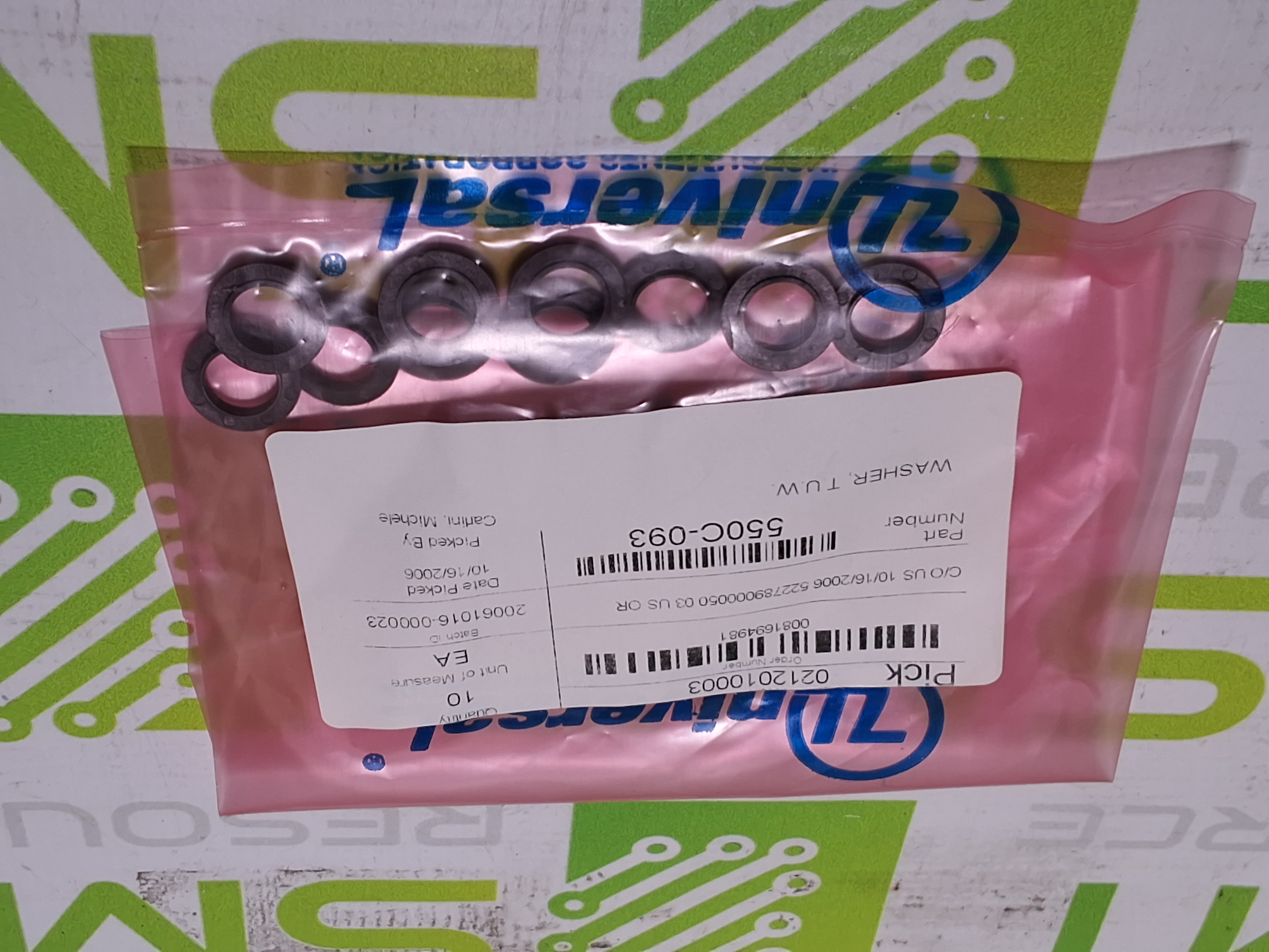 UNIVERSAL INSTRUMENTS 550C-093 T.U.W. WASHER - LOT OF 10 - NEW