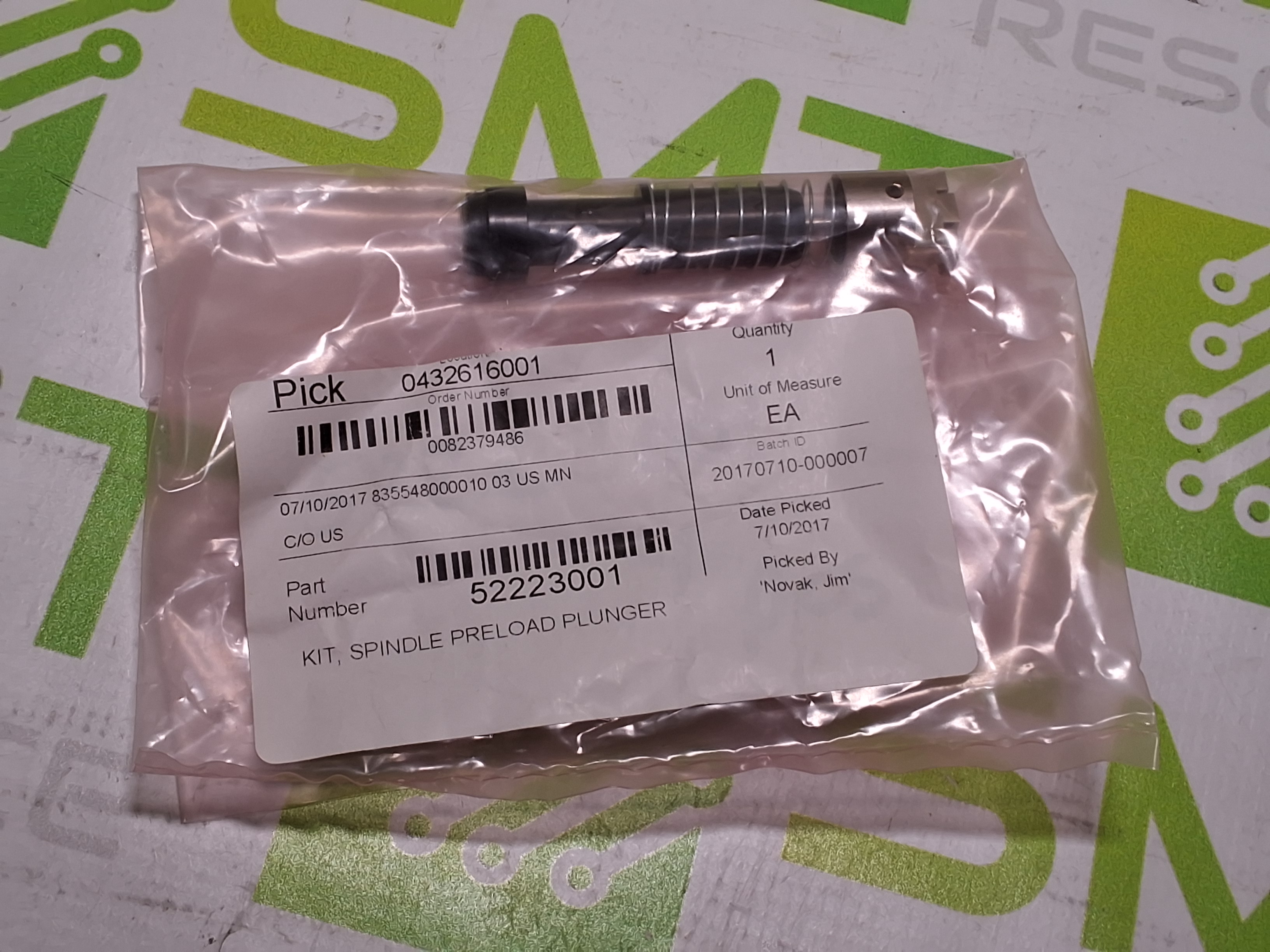 UNIVERSAL INSTRUMENTS 52223001 SPINDLE PRELOAD PLUNGER KIT - NEW