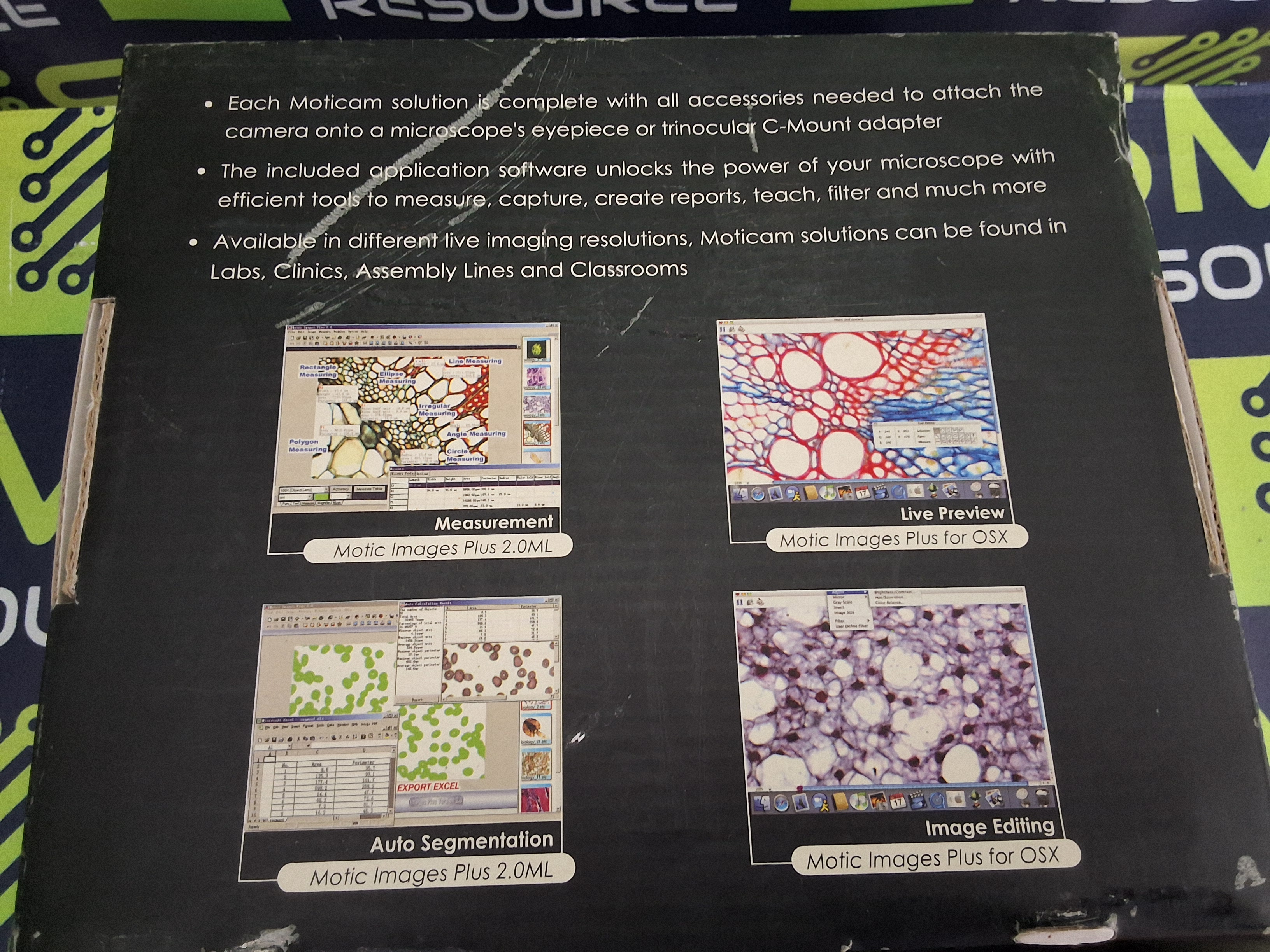 Used MOTIC MOTICAM 1000 DIGITAL MICROSCOPY CAMERA WITH PARTS