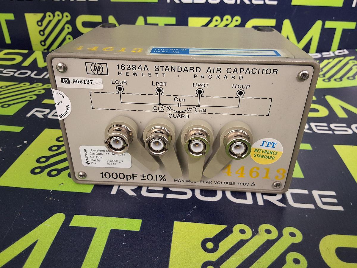 Used HP HEWLETT PACKARD 16384A STANDARD AIR CAPACITOR 1000pF ±0.1% 700V