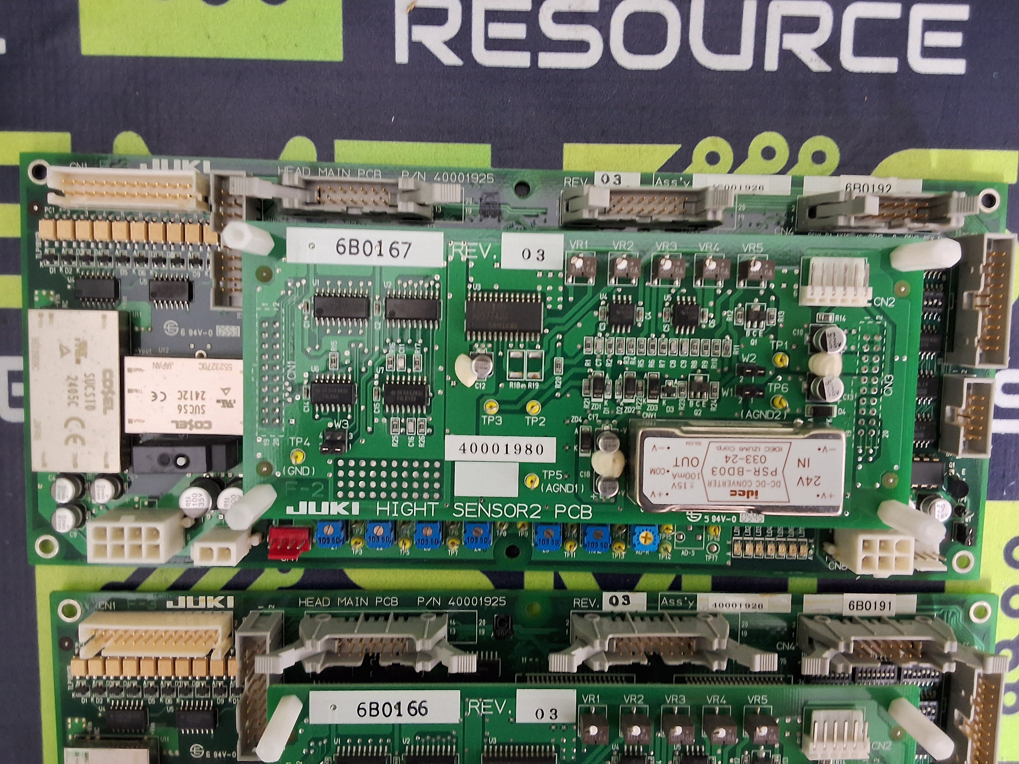 Used JUKI 40001925 HEAD MAIN PCB WITH JUKI 40001980 HIGHT SENSOR 2 PCB