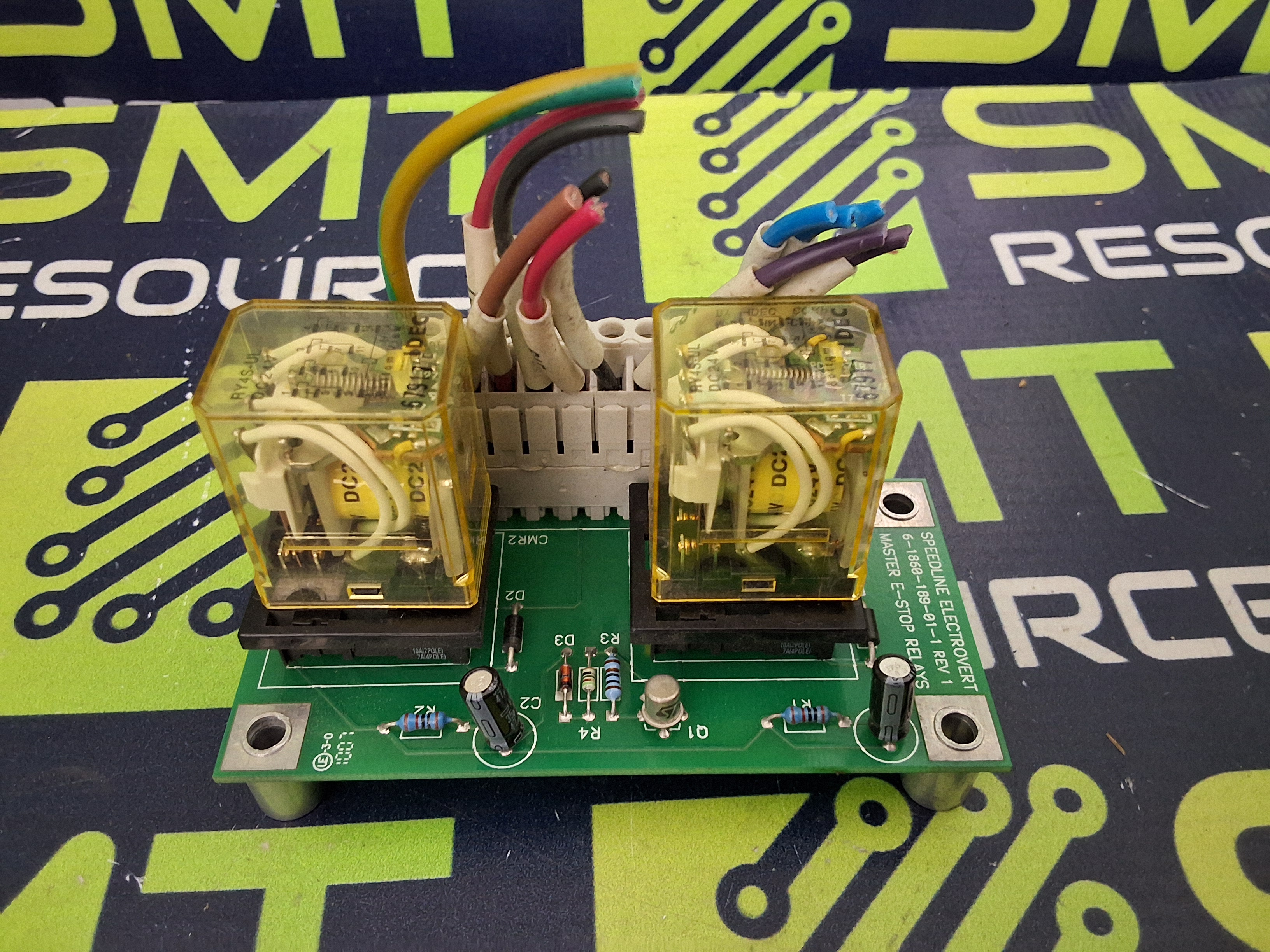 Used SPEEDLINE ELECTROVERT 6-1860-189-01-1 REV. 1 MASTER E-STOP RELAY