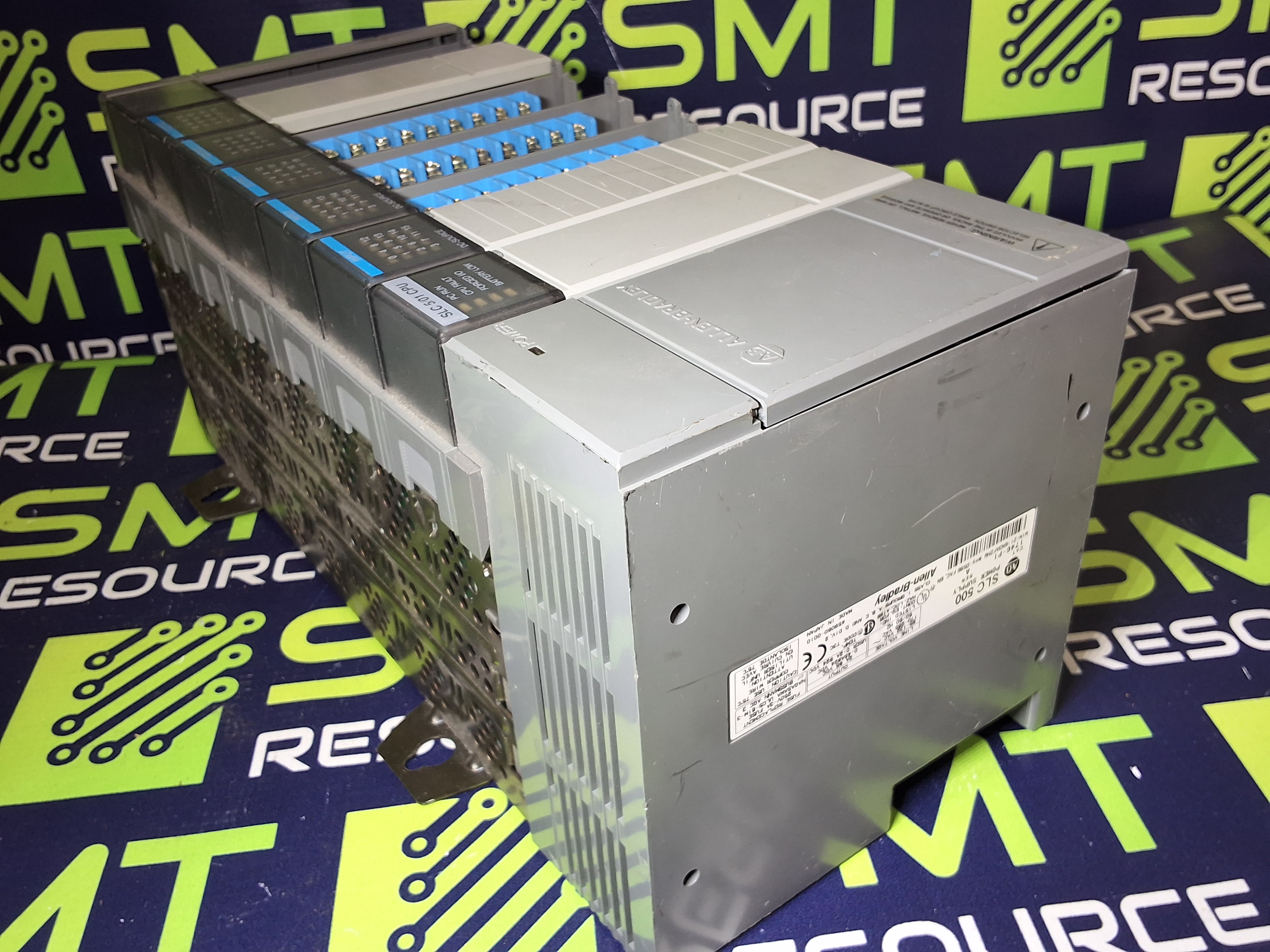 Used ALLEN BRADLEY SLC 500 7-SLOT RACK DC POWER SUPPLY SLC 5/01 CPU MODULE 1746-A7