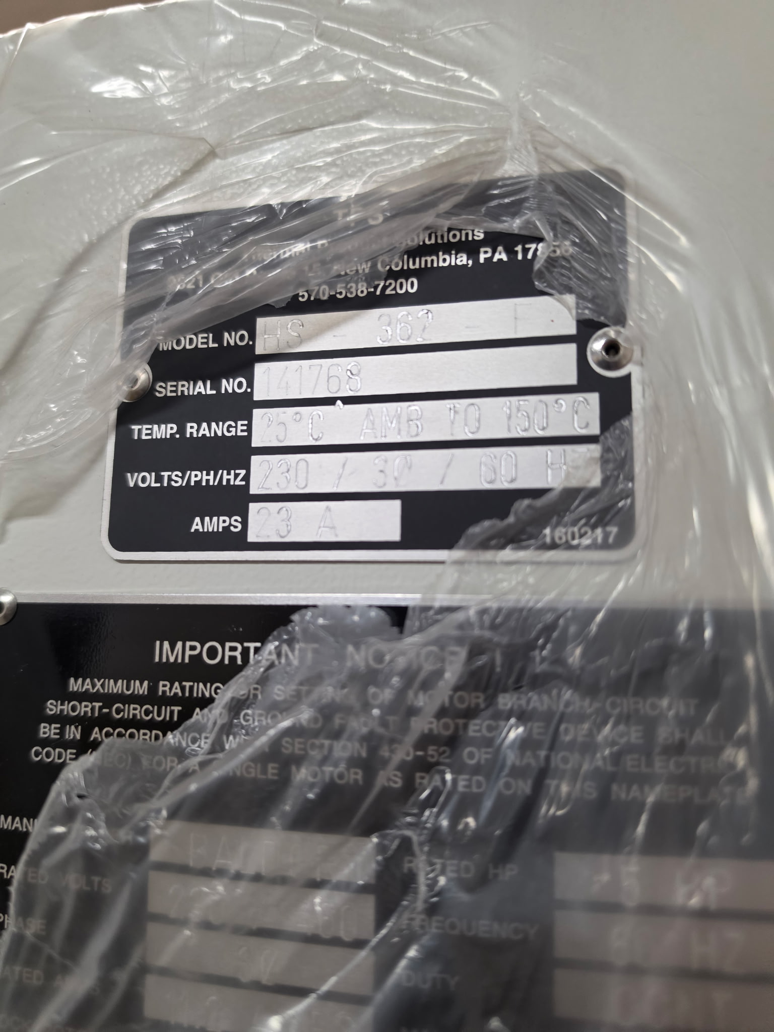 Used TPS Blue M Batch Oven