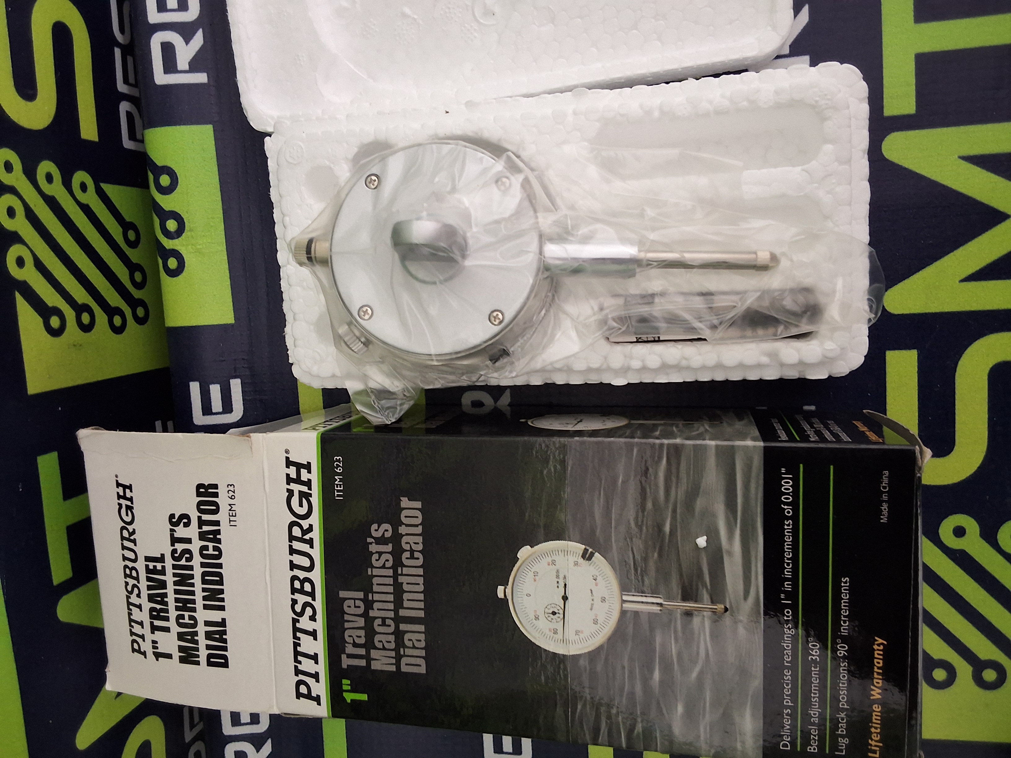 PITTSBURGH ITEM 623 1" TRAVEL MACHANIST'S DIAL INDICATOR - BRAND NEW
