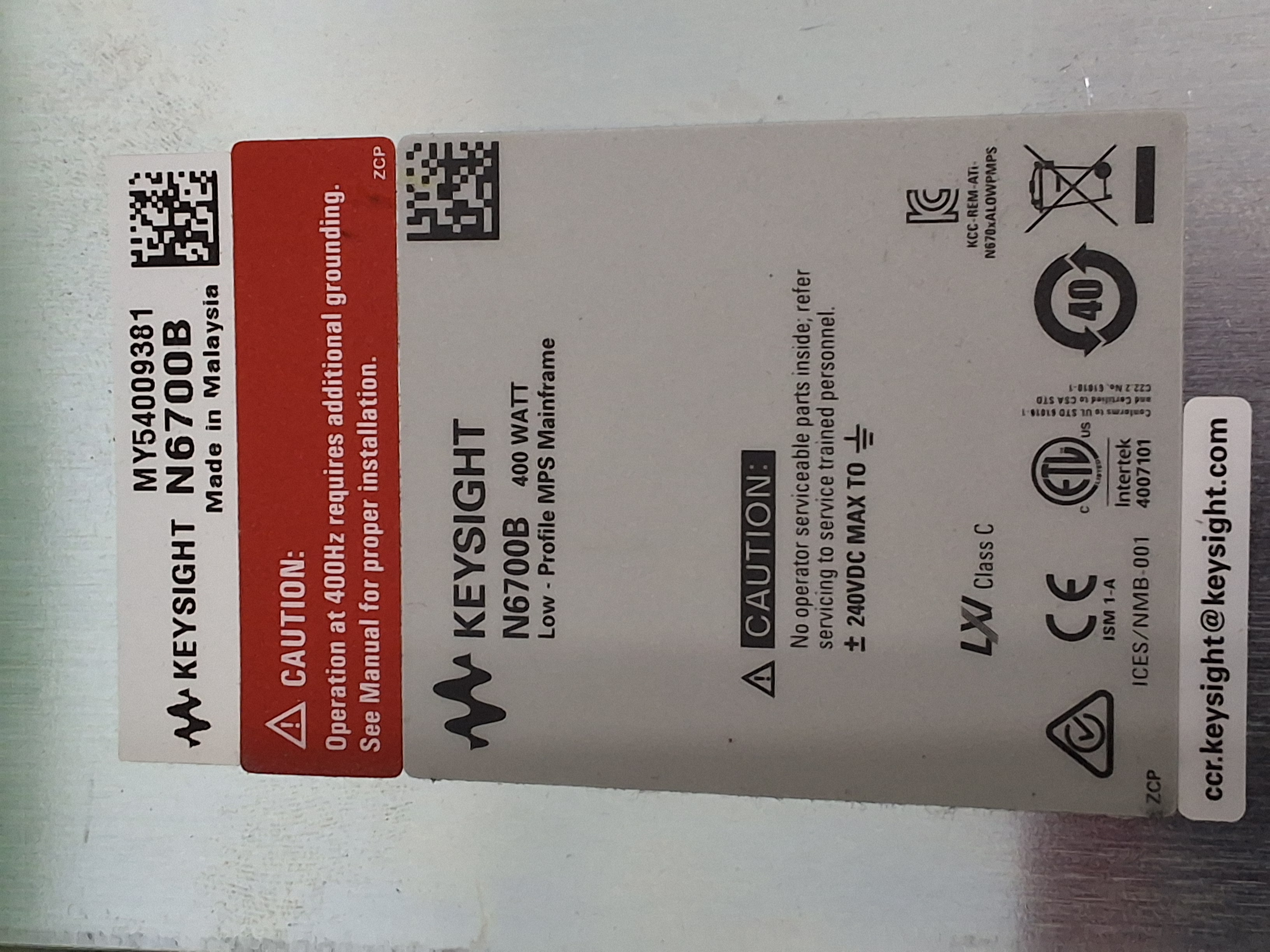 Used AGILENT N6700B LOW-PROFILE MPS POWER SUPPLY MAINFRAME 400W