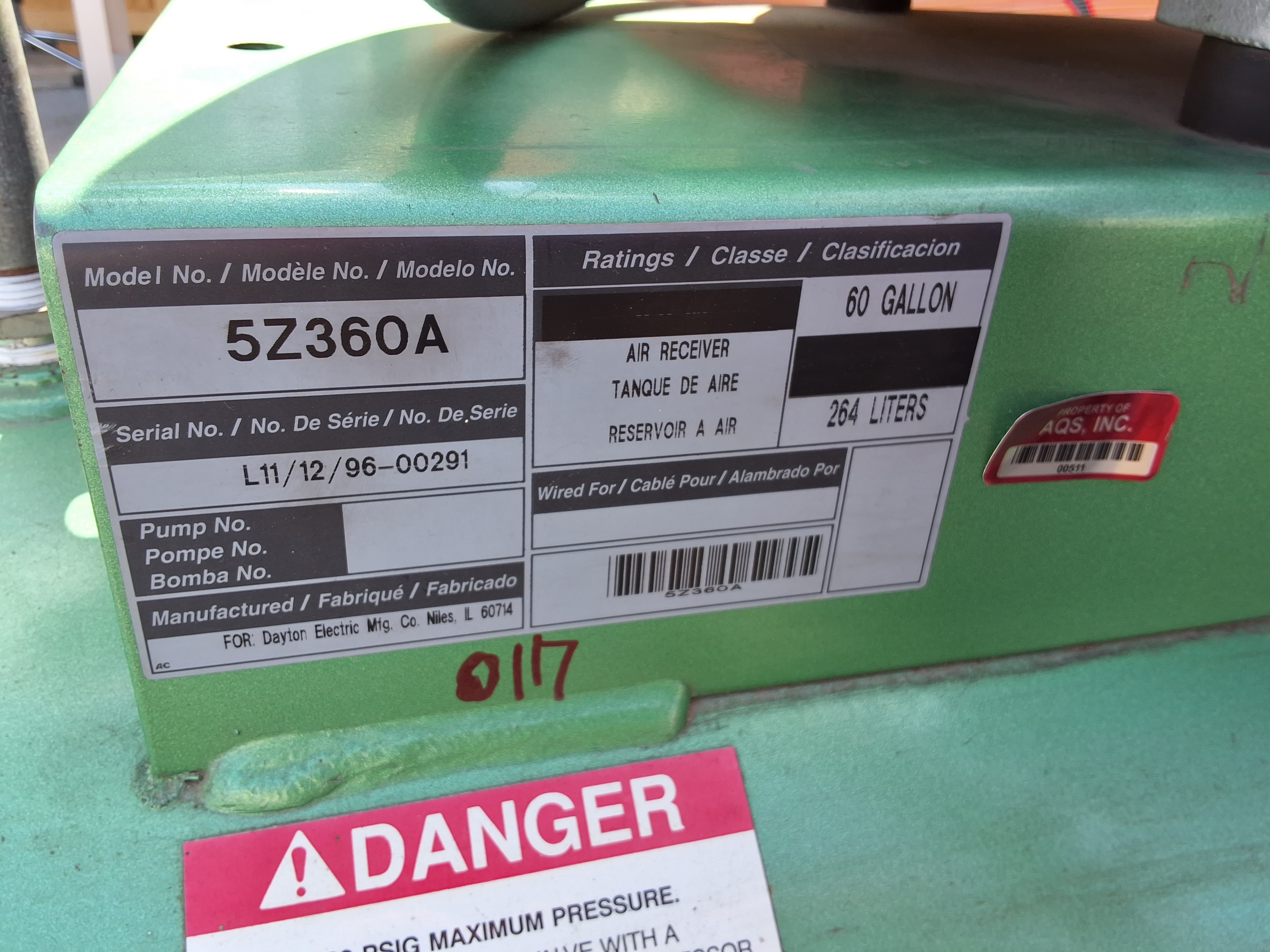 Used BUSCH RC0063.E506.1001 VACUUM PUMP W/ 5Z360A 60 GAL TANK & TOSHIBA B0034FLB2UMW INDUCTION MOTOR 