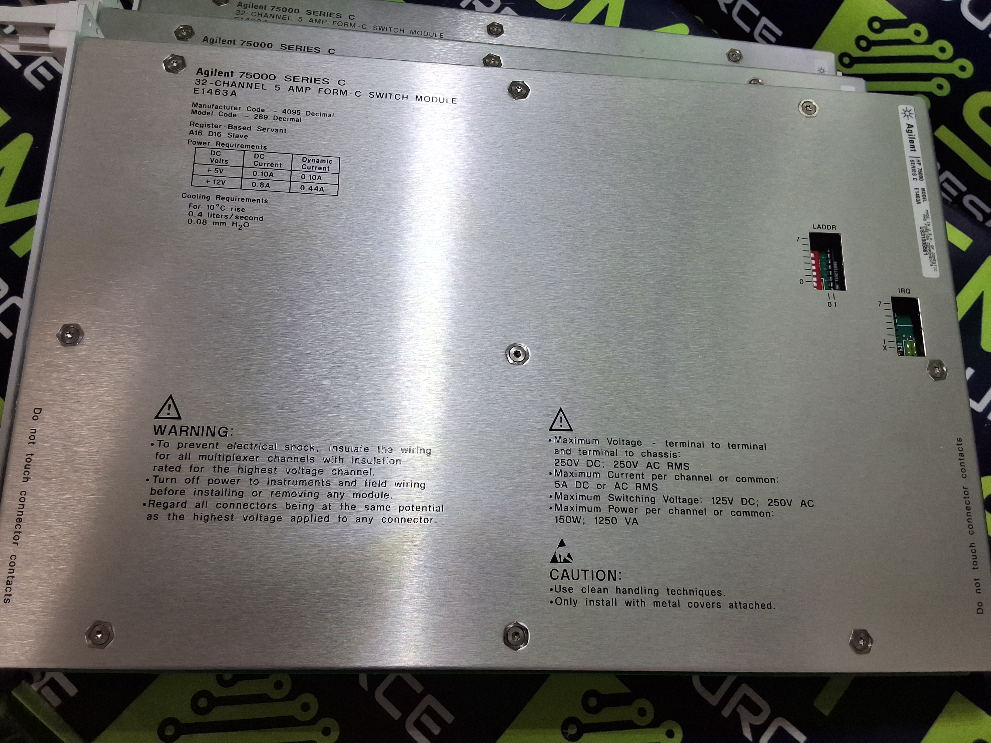 Used AGILENT HP E1463A 75000 SERIES C 32-CHANNEL 5 AMP SWITCH MODULE