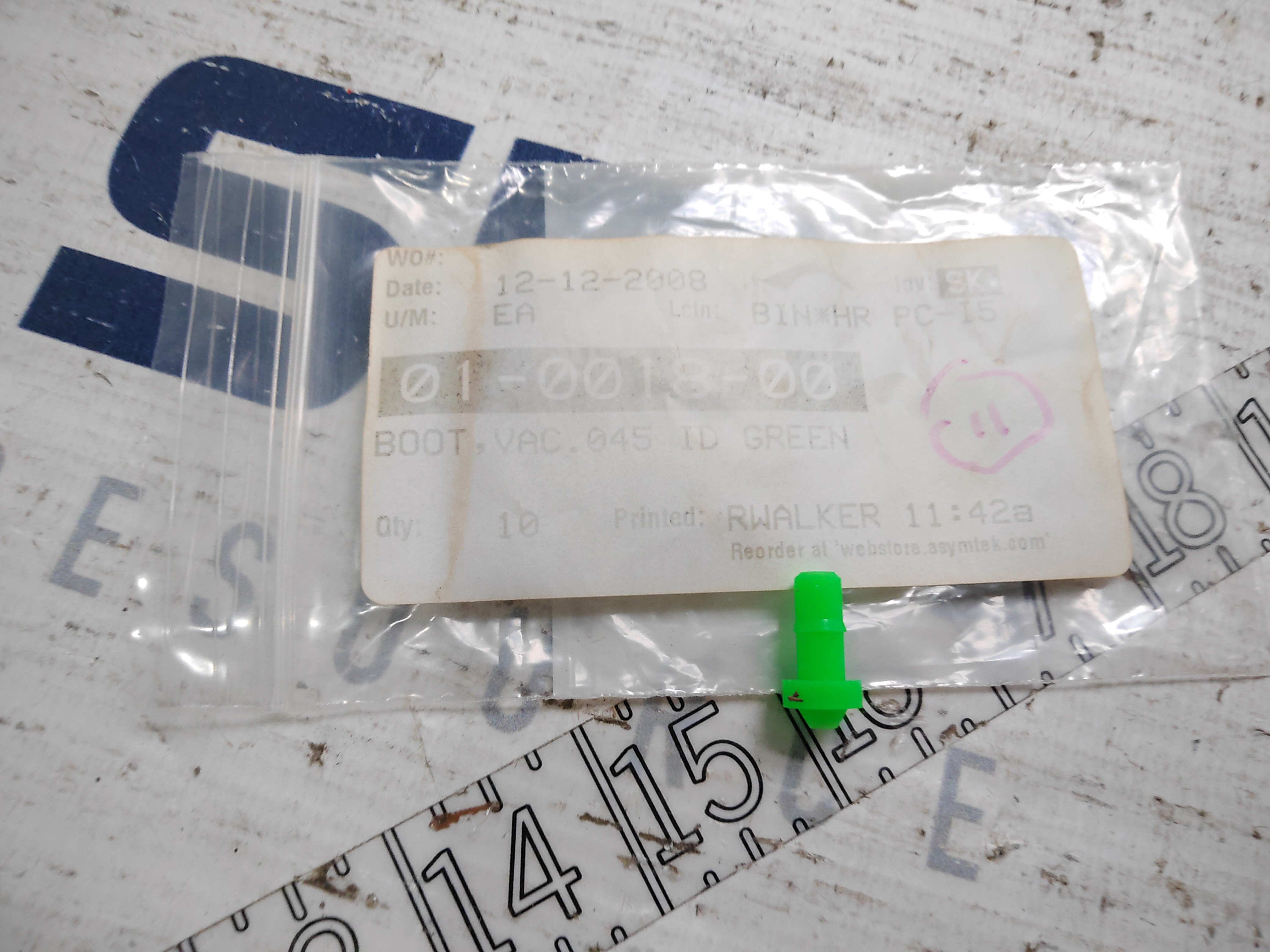 ASYMTEK 01-0021-00 BOOT, VACUUM PINK- PACK OF 10 UNITS