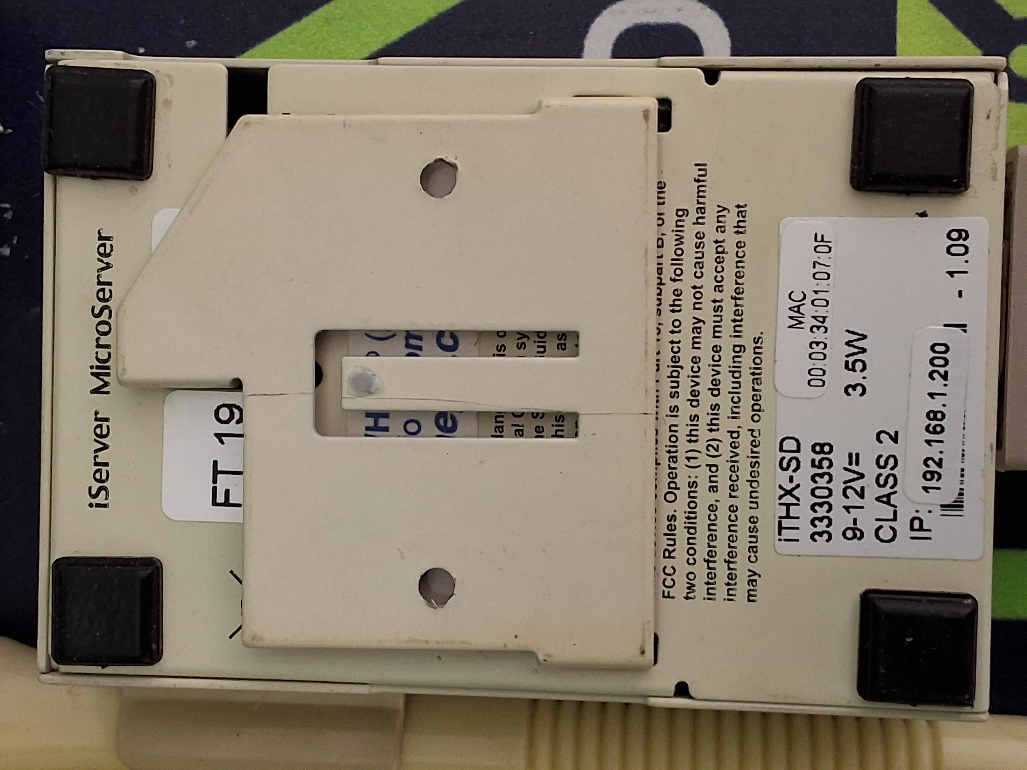 Used OMEGA iTHX-SD iServer MicroServer WITH 4GB SD CARD, POWER SUPPLY AND iTHP-W-6 PROBE