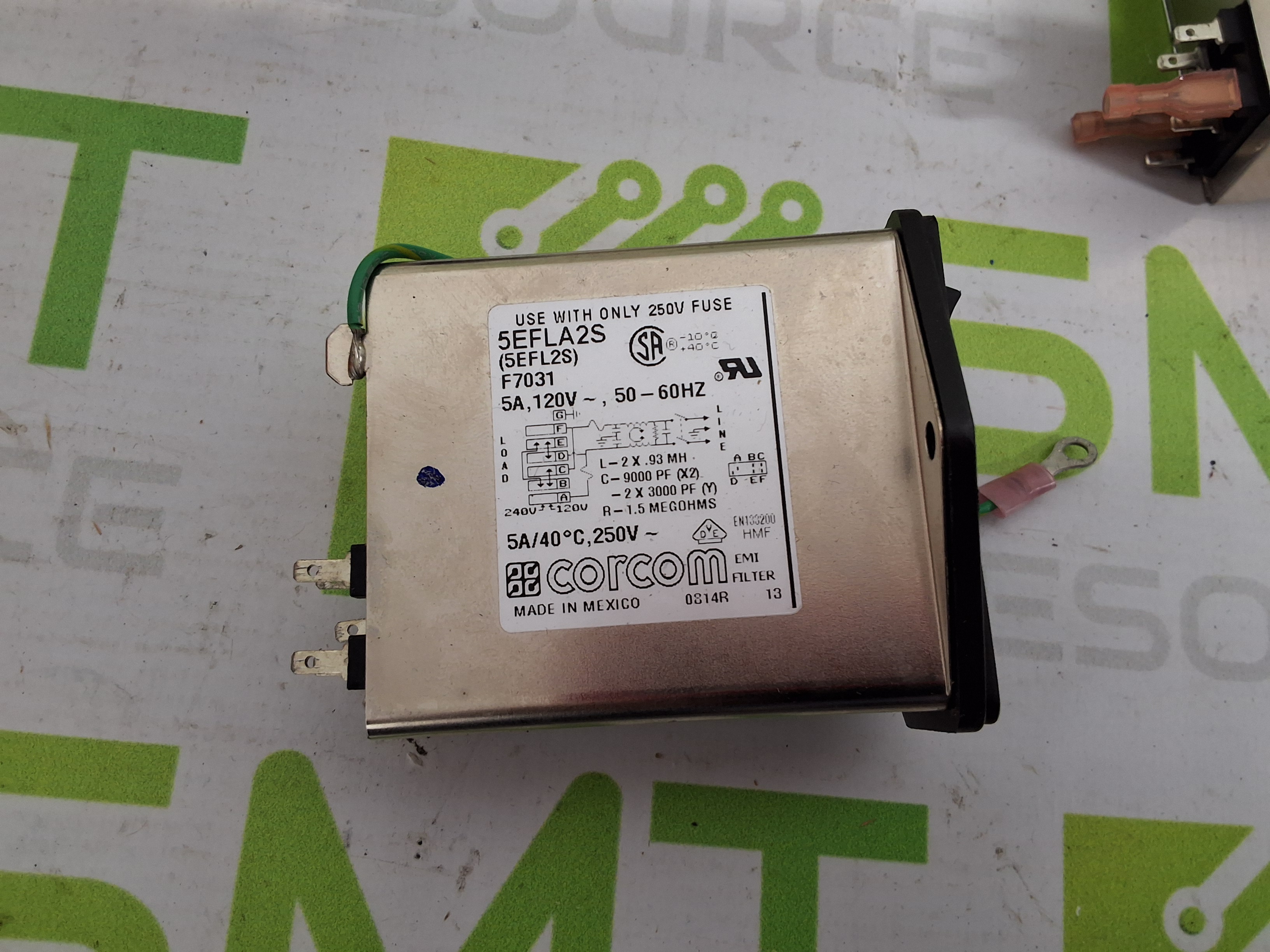 Used CORCOM 5EFLA2S EMI FILTER