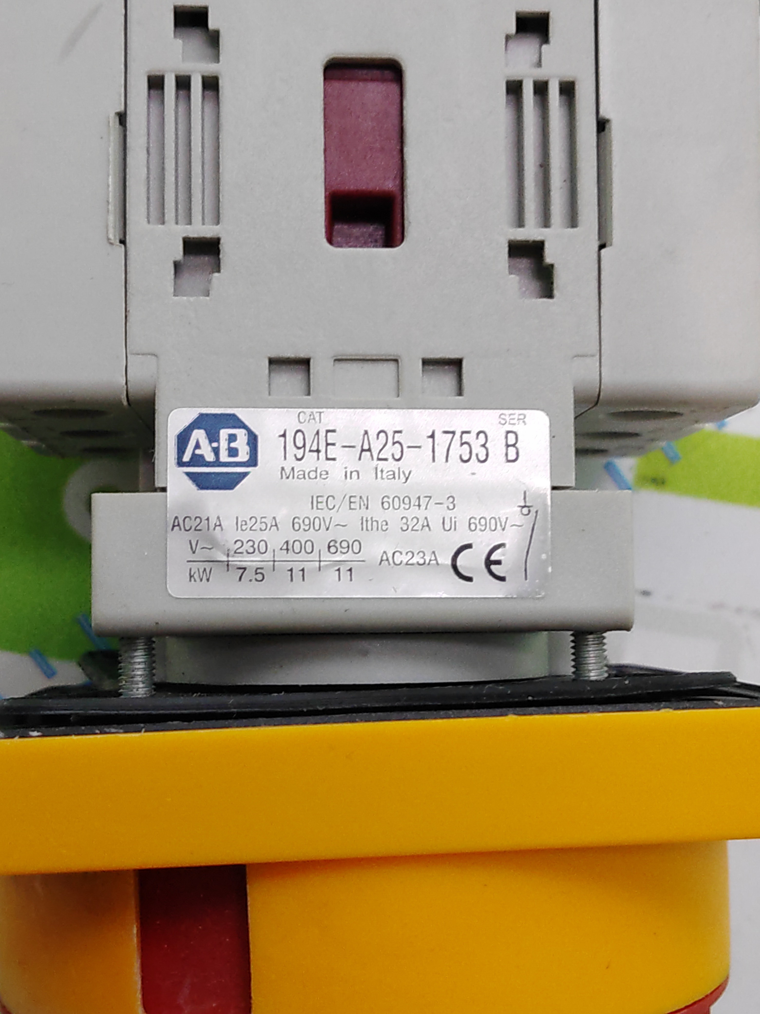 Used ALLEN BRADLEY 194E-A25-1753 B LOAD SWITCH