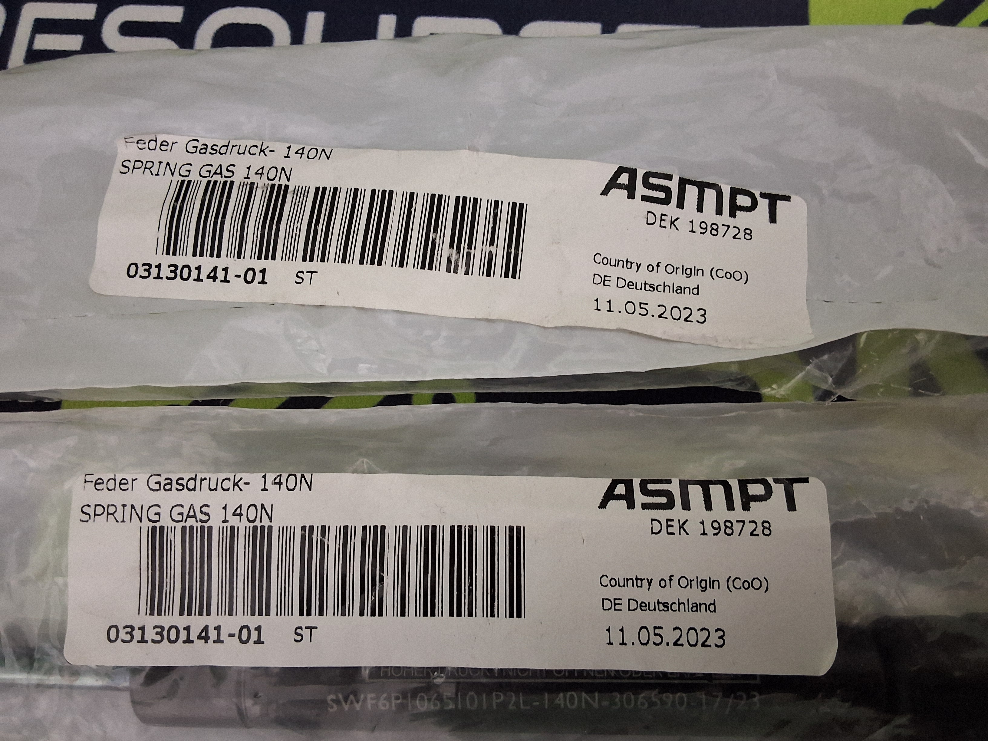 DEK / ASMPT / CAMLOC 198728 - 03130141-01 GAS SPRING / SUPPORT STRUT 140N - BRAND NEW