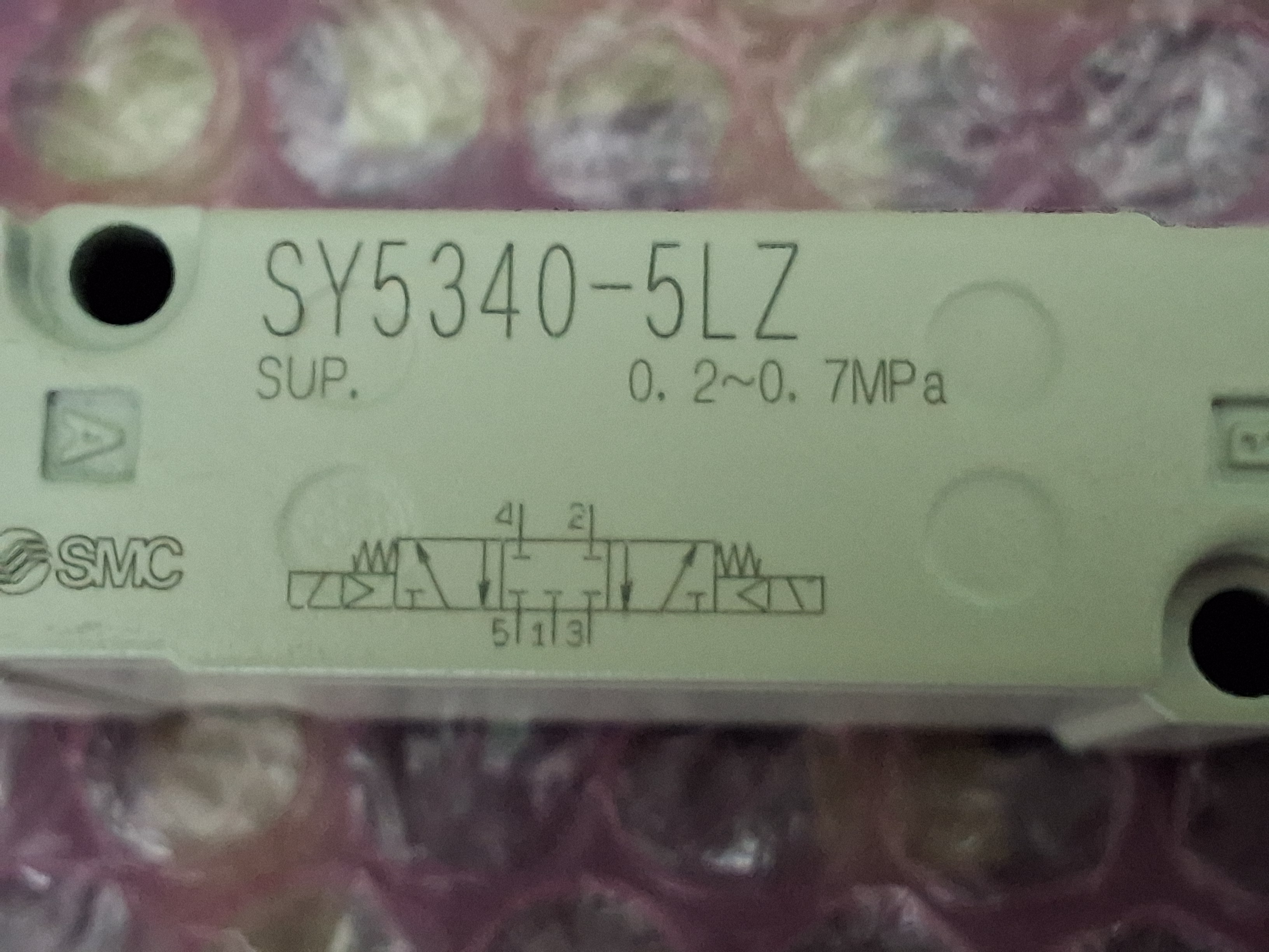 Used SMC SY5340-5LZ PNEUMATIC SOLENOID CONTROL VALVE