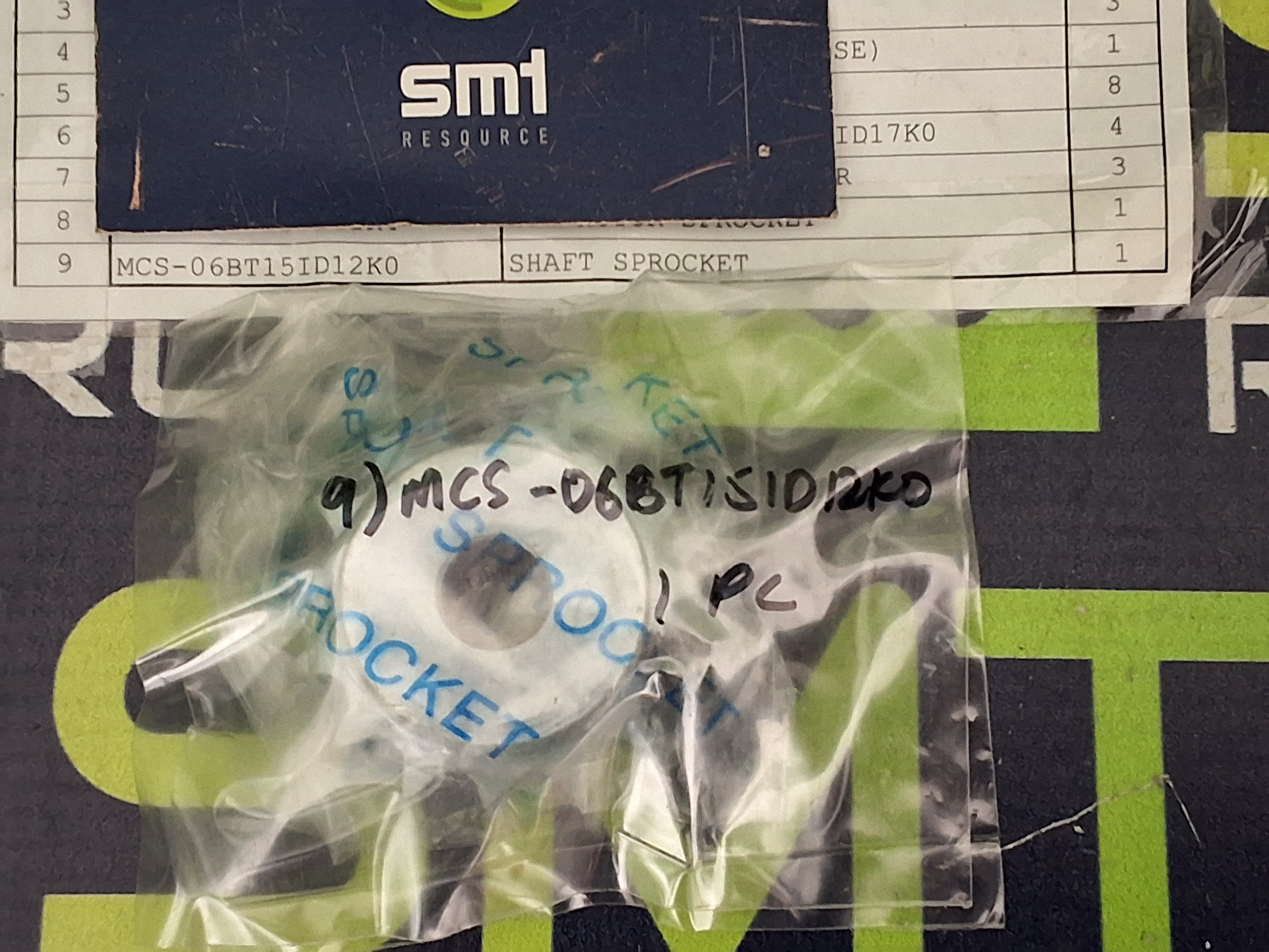 MCS-06BT15ID12K0 SHAFT SPROCKET - BRAND NEW