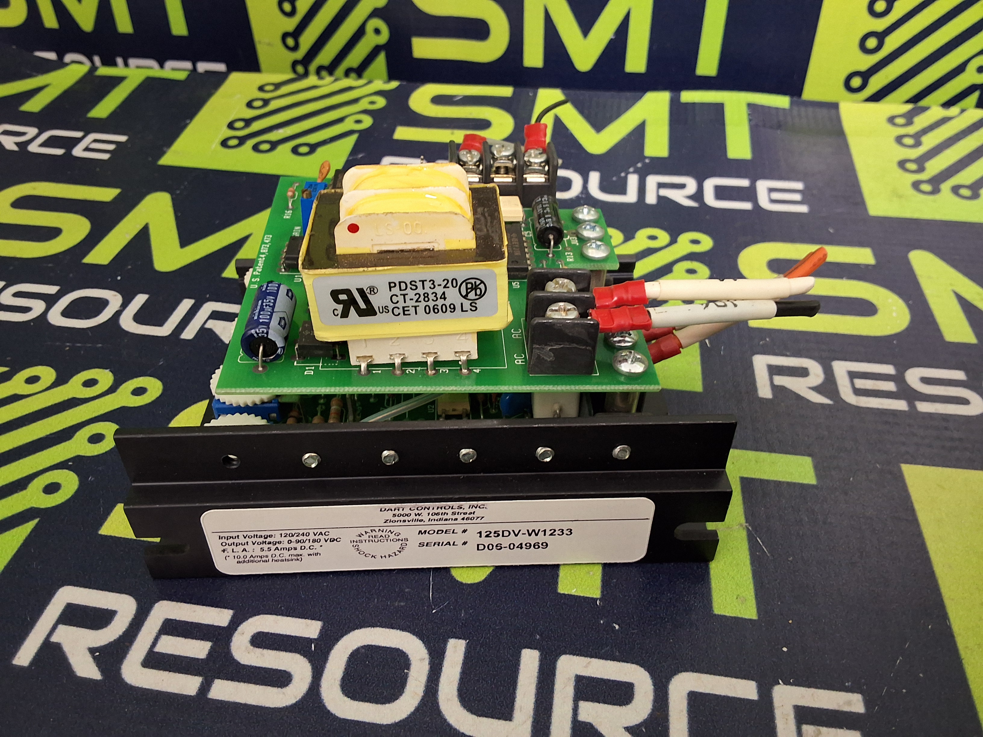 Used DART CONTROLS 125DV-W1233 VARIABLE MOTOR SPEED DRIVE BOARD