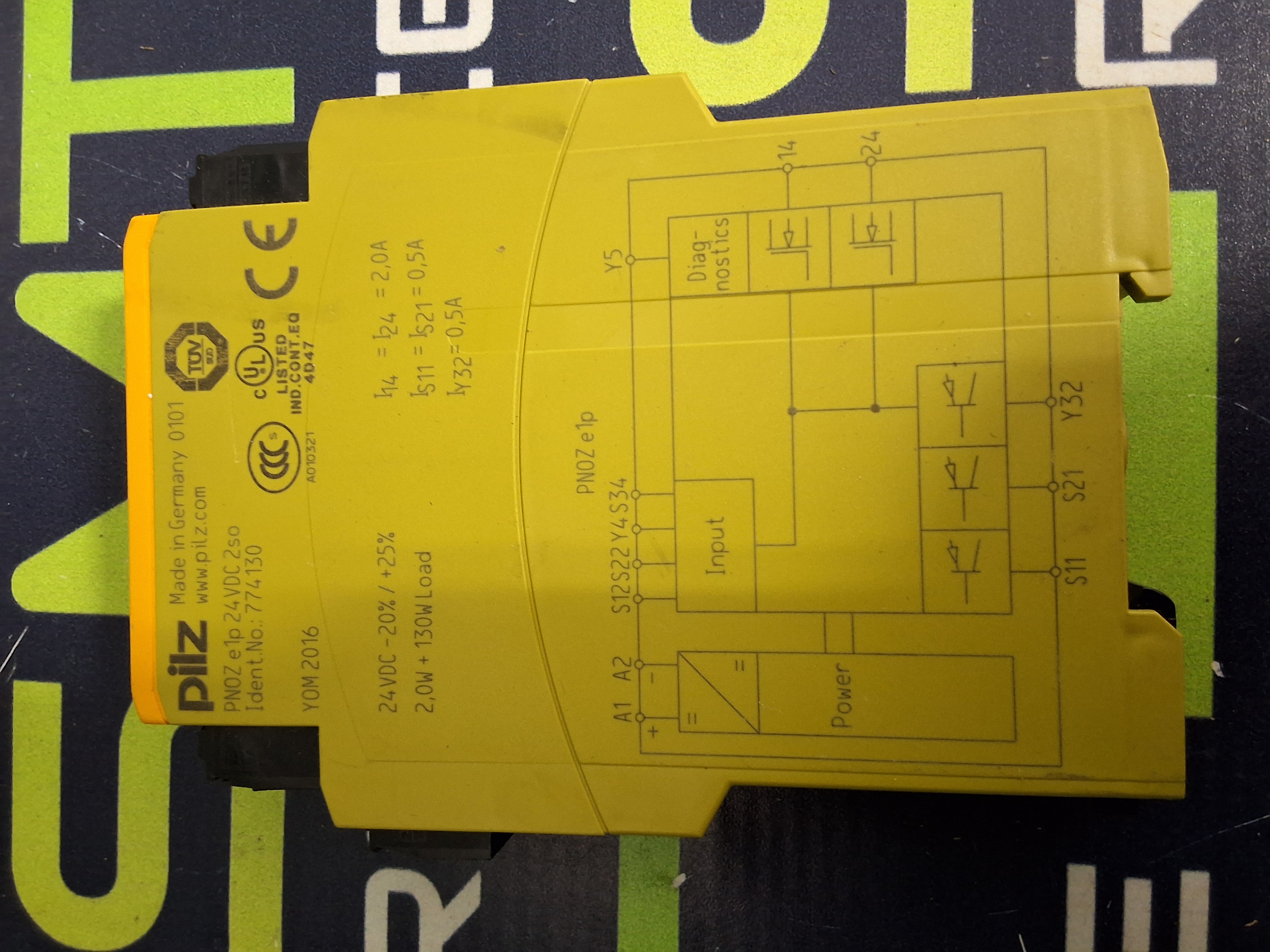 Used PILZ PNOZ e1p / 774130 SAFETY RELAY 24VDC