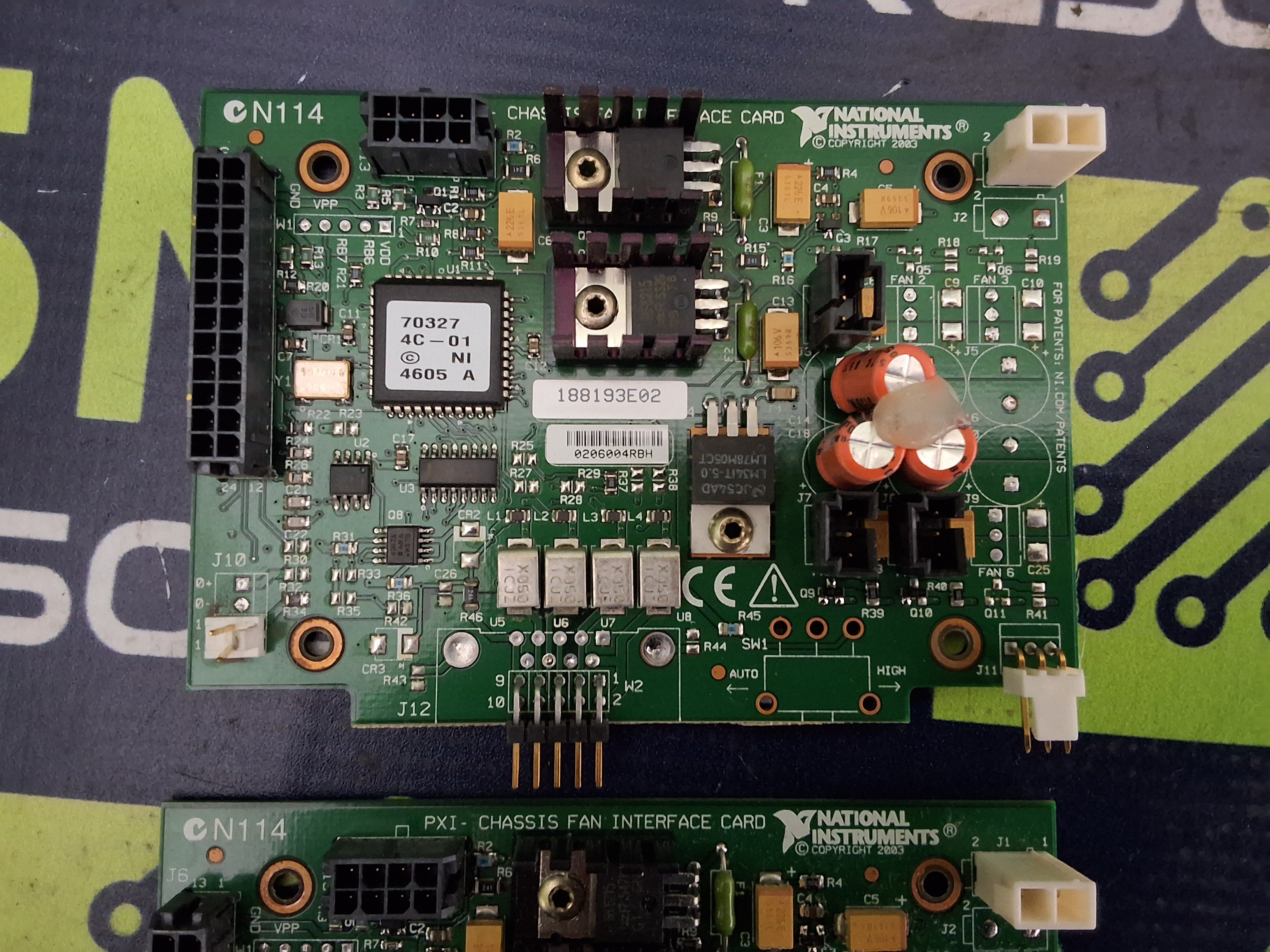Used NATIONAL INSTRUMENTS 188195C-01 PXI CHASSIS FAN INTERFACE CARD 188193E02