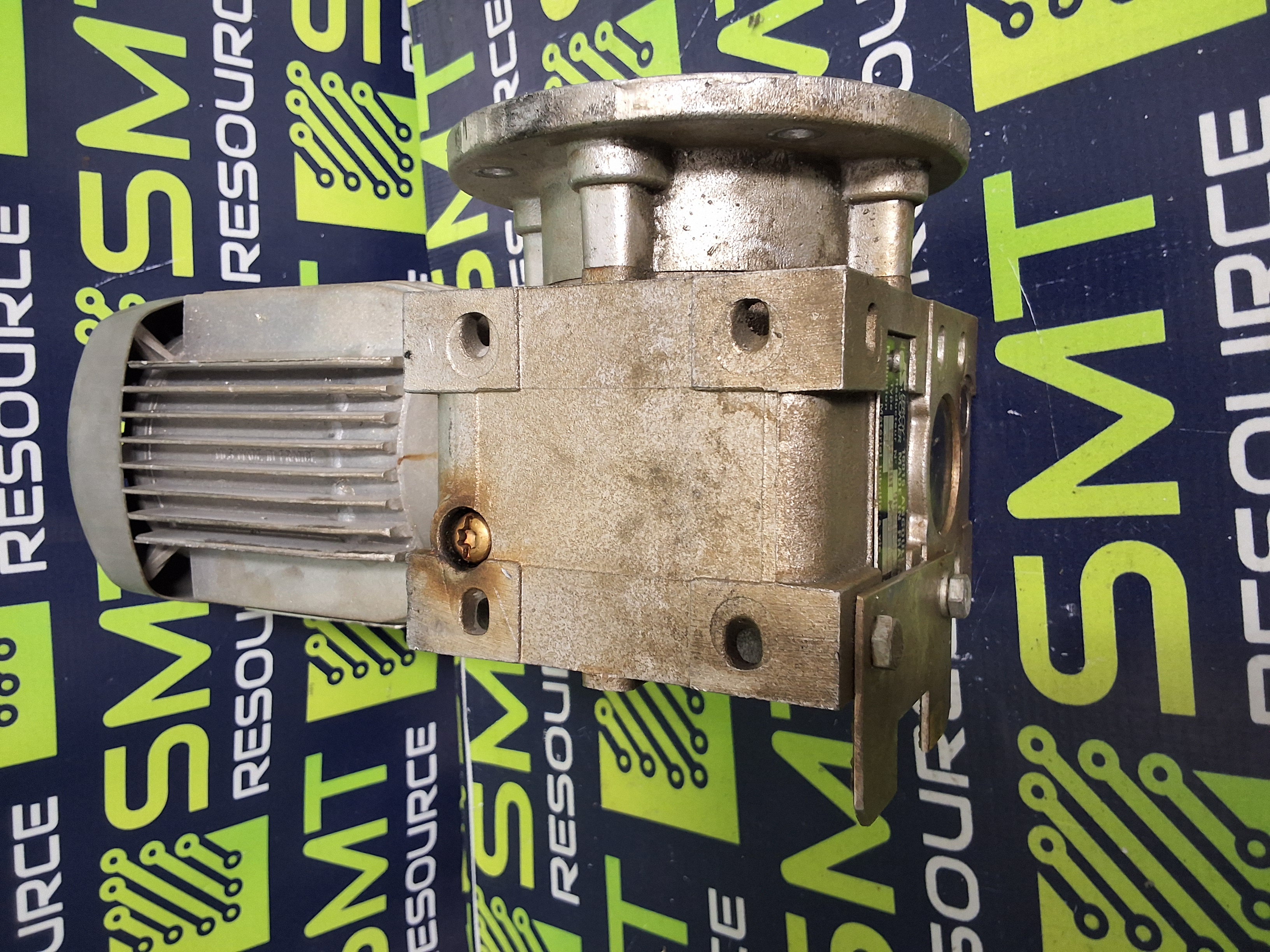 Used SOLTEC 3 LS56 MOTOR WITH LEROY SOMER MB2101 M50 C WORM GEAR REDUCER