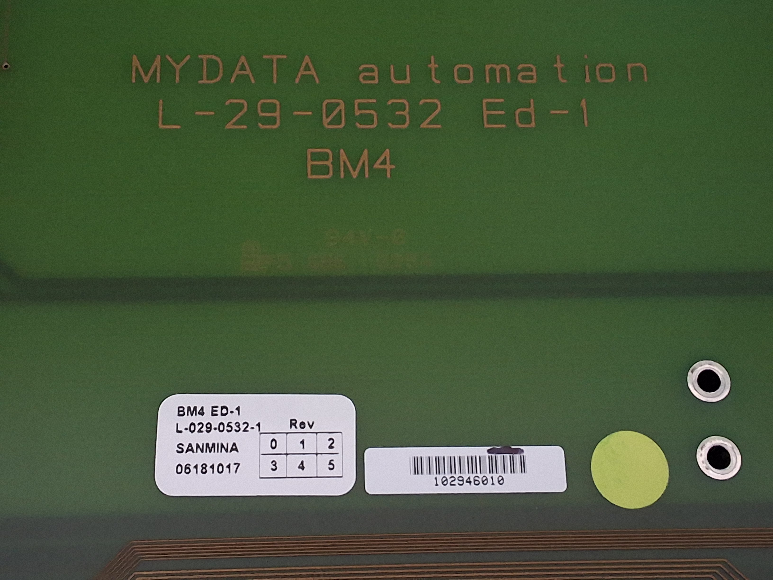 Used MyData BM4 ED-1 L-029-0532-1 BACK PLANE PCB L-029-0532