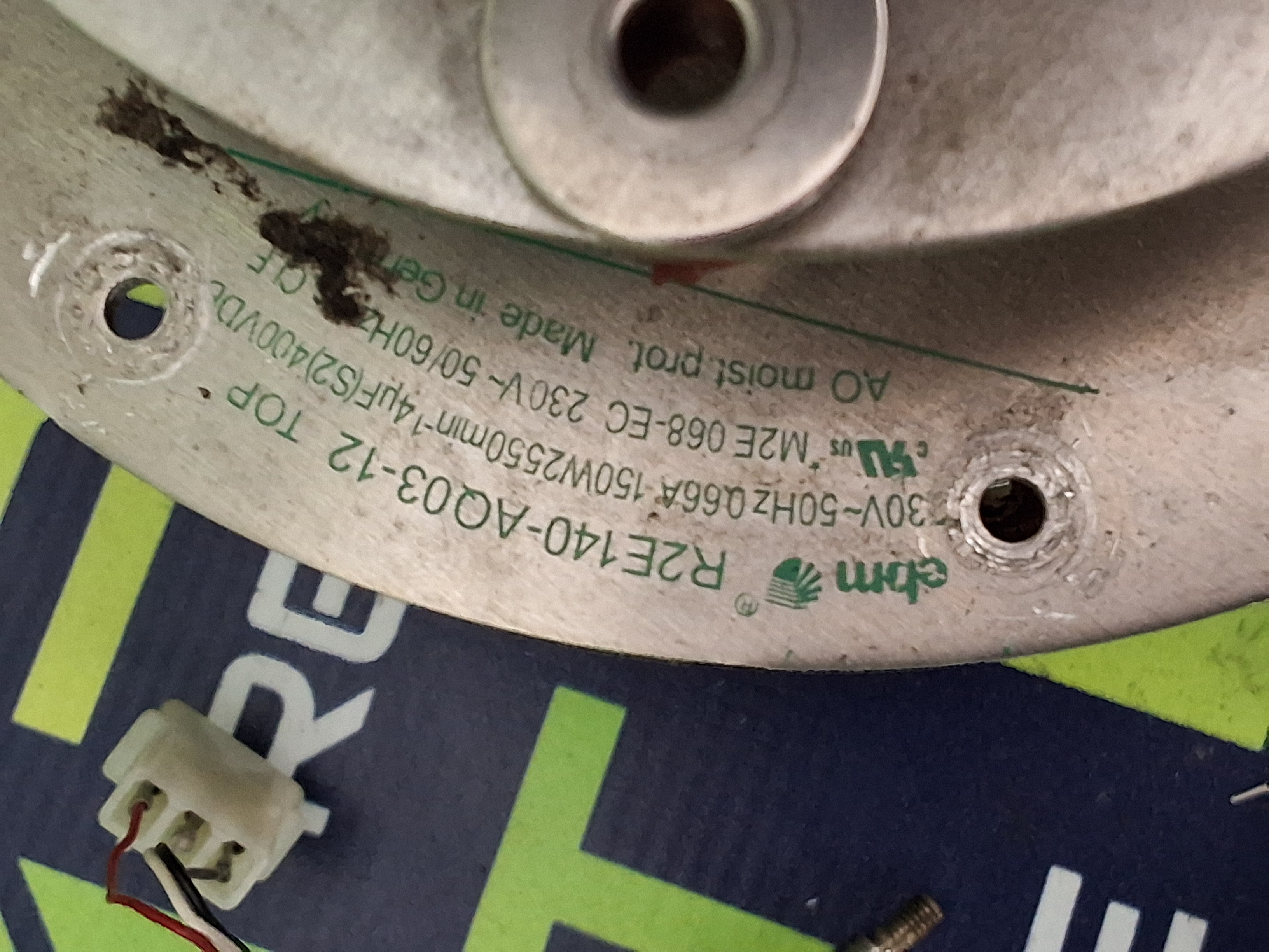 Used ELECTROVERT EBMPAPST R2E140-AQ03-12 SPEEDLINE BLOWER MOTOR (PARTS ONLY)