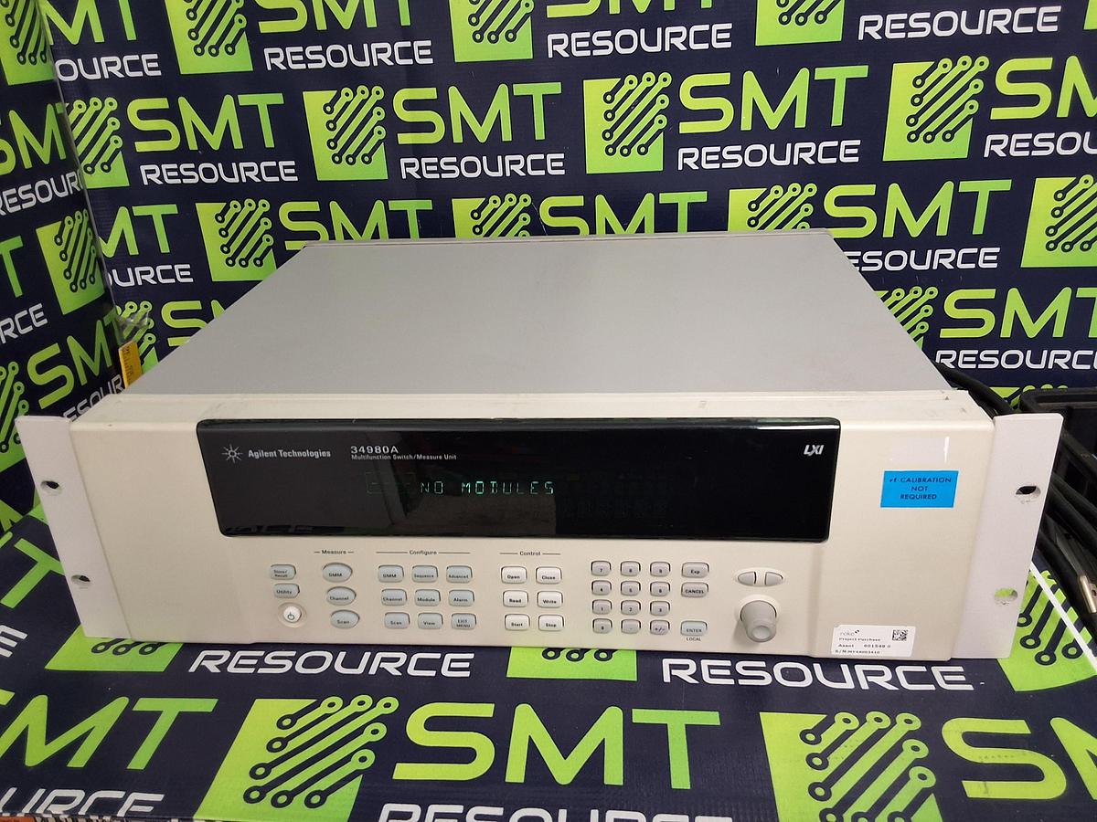 Used AGILENT / KEYSIGHT 34980A MULTIFUNCTION SWITCH / MEASURE DATA ACQUISITION UNIT