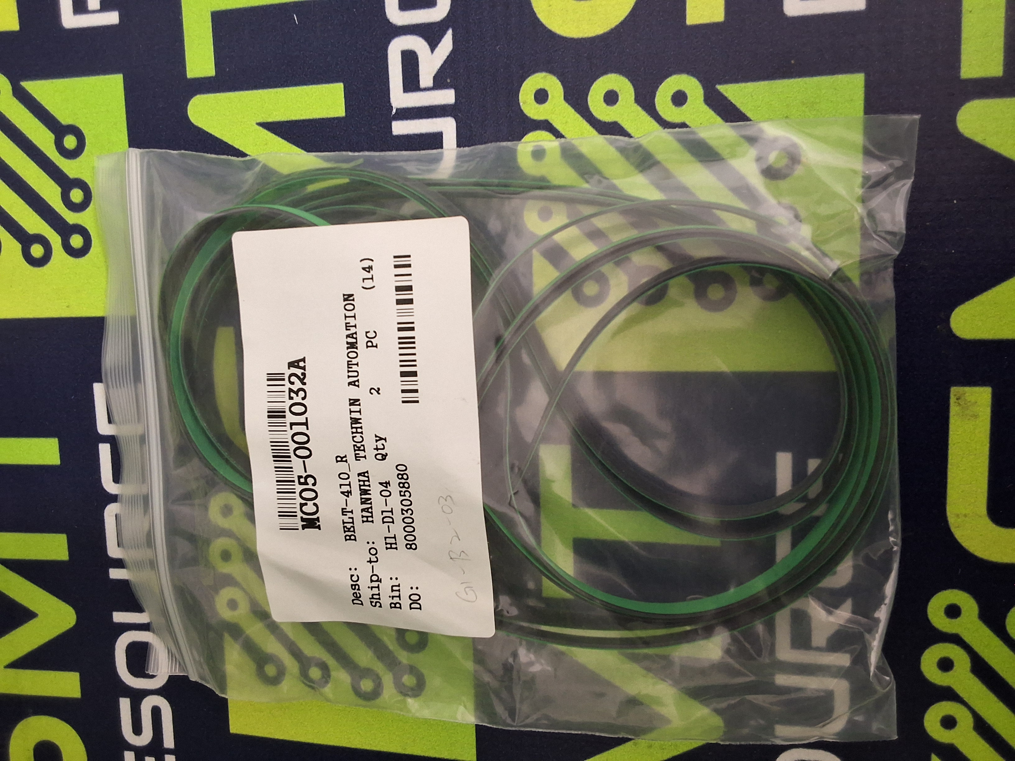 Used SAMSUNG/HANWHA MC05-001032A REPLACEMENT FLAT BELT-410_R - LOT OF 2 UNITS