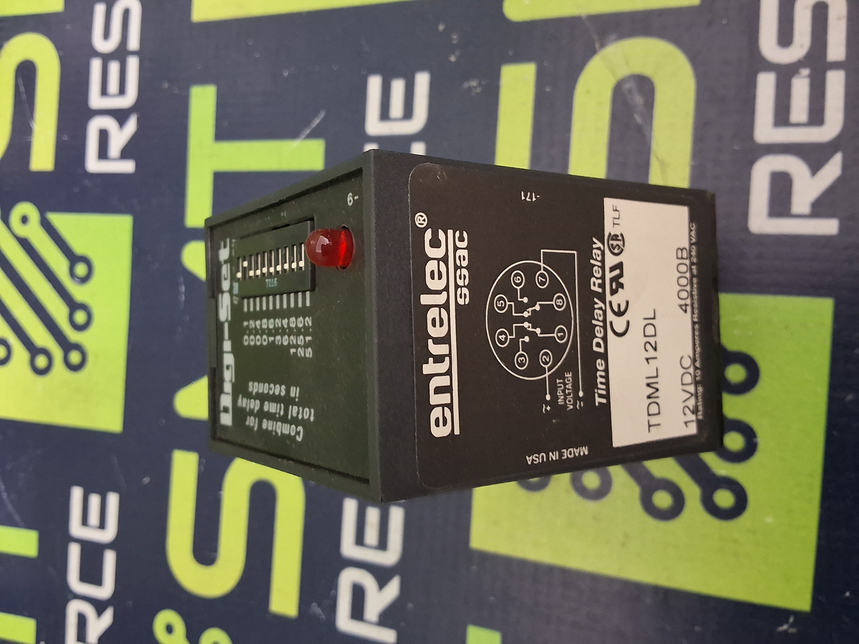 Used ENTRELEC SSAC TDML12DL Digi-Set TIME DELAY RELAY 12VDC