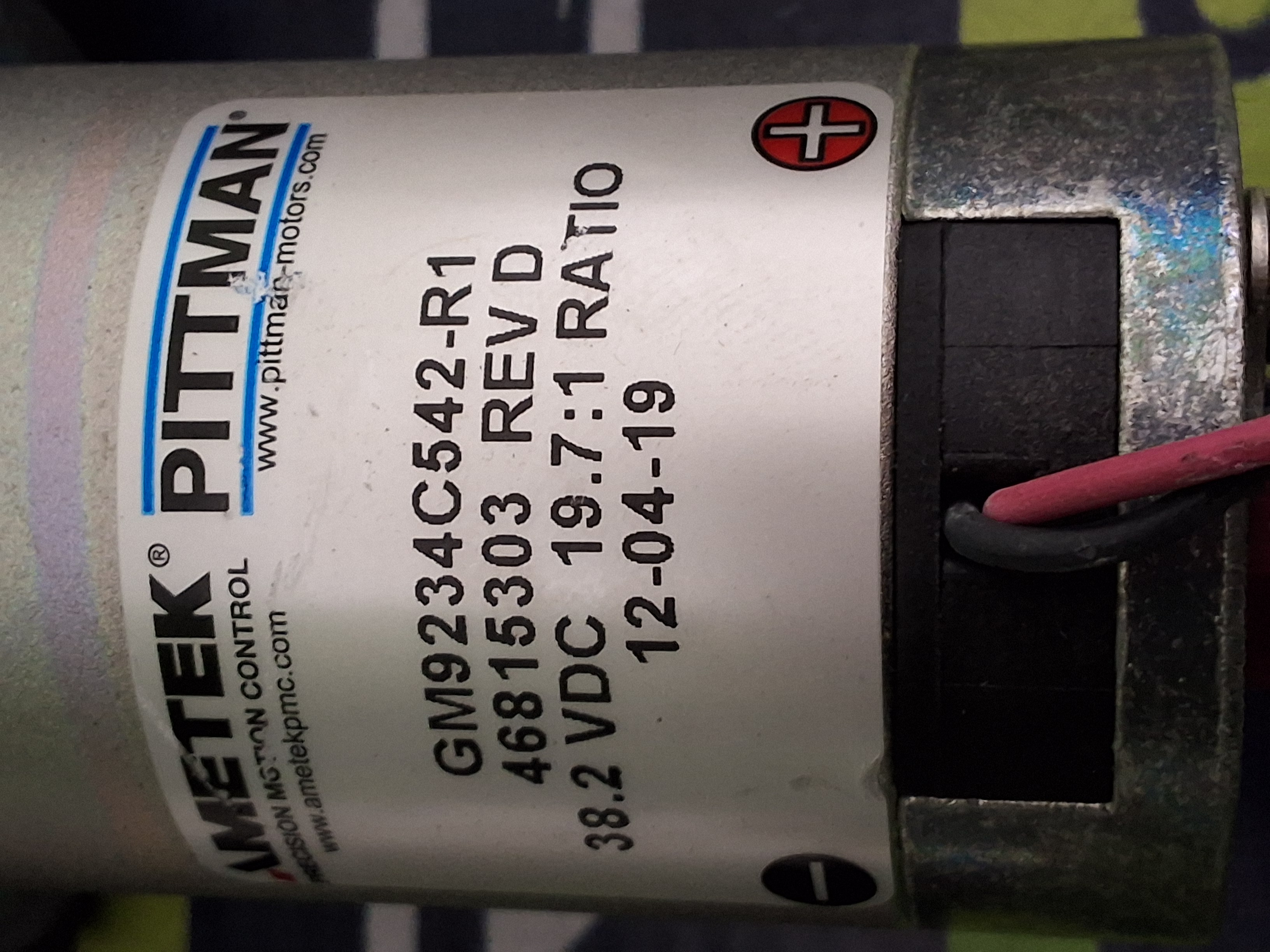 Used PITTMAN AMETEK GM9234C542-R1 / 46815303 DC GEARMOTOR 38.2VDC