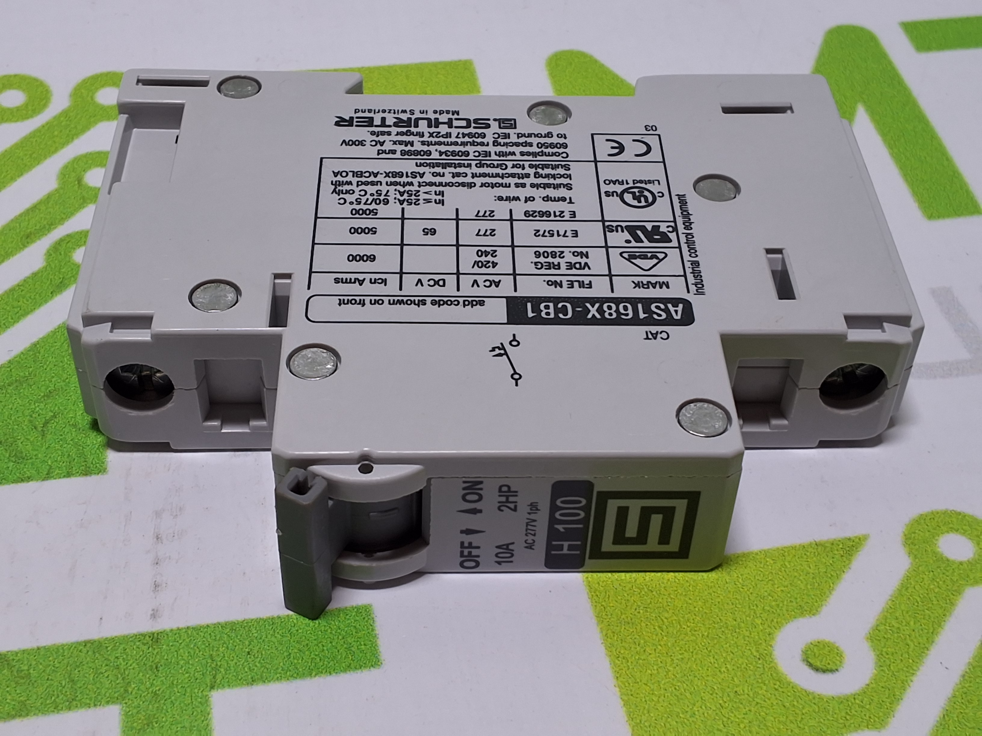 SCHURTER AS168X-CB1 SINGLE POLE CIRCUIT BREAKER - BRAND NEW