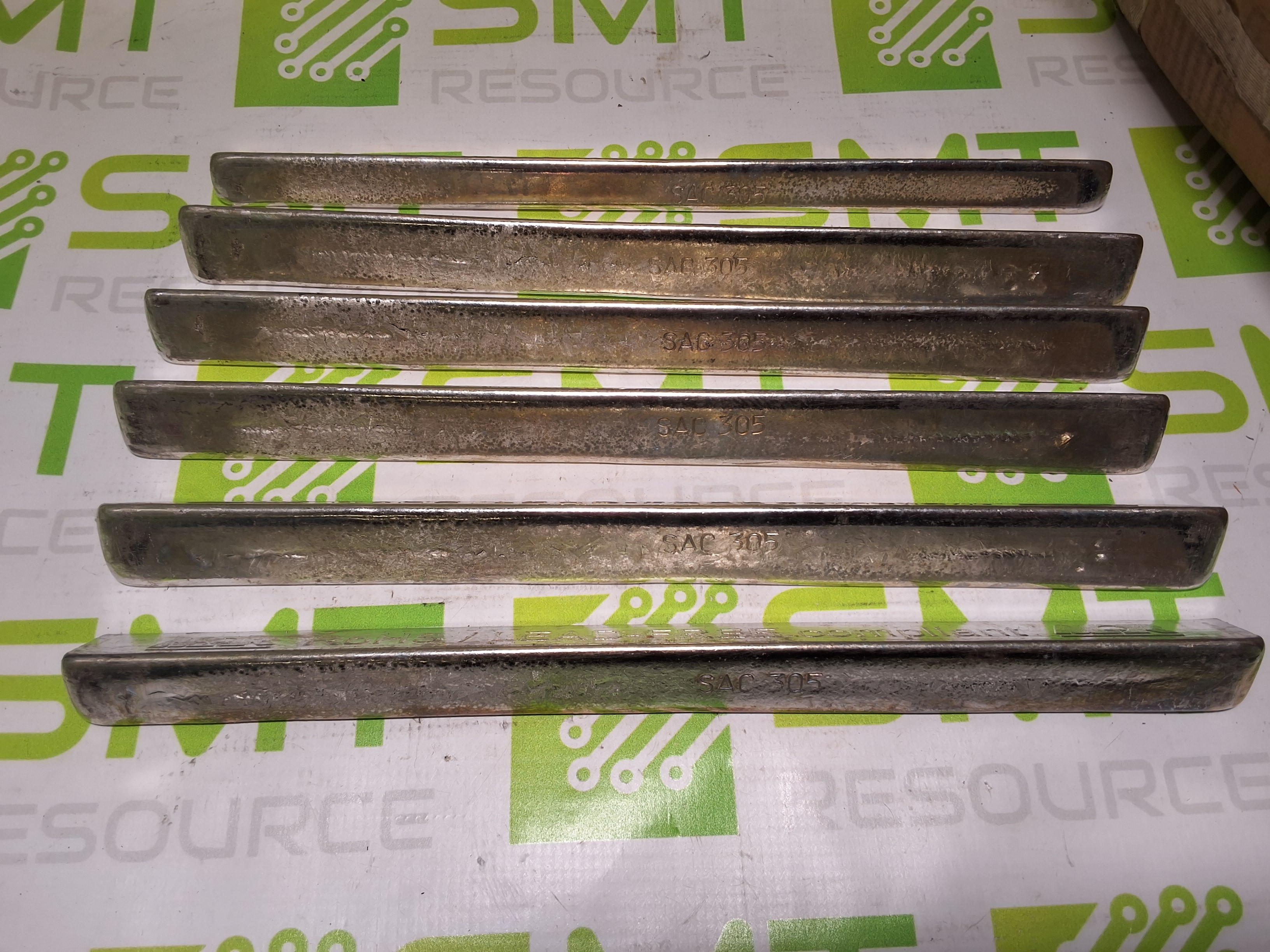 Used METALLIC RESOURCES SAC305 LEAD FREE SOLDER BARS - 13.6 LBS TOTAL