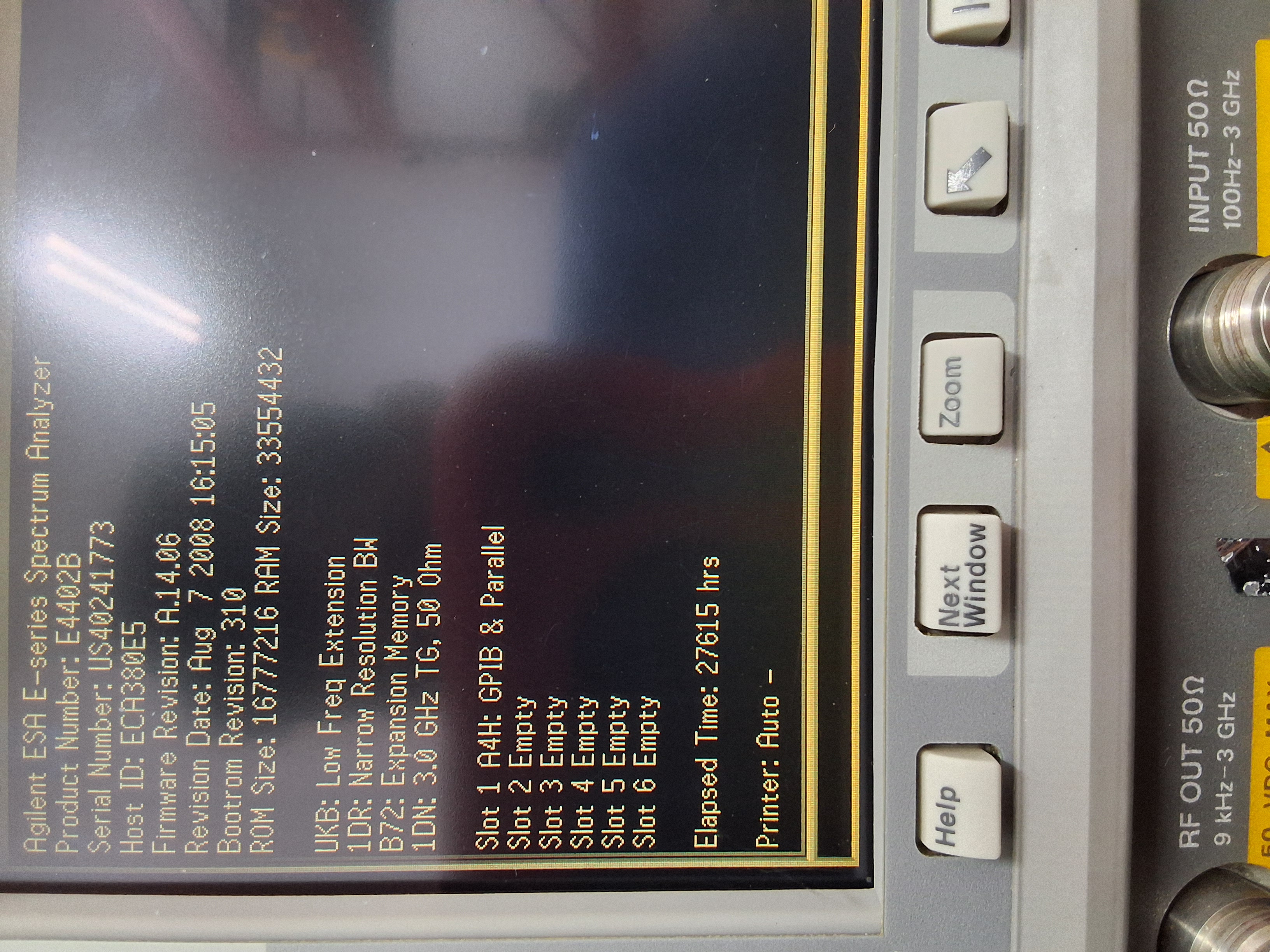 Used AGILENT E4402B ESA-E SERIES SPECTRUM ANALYZER 100Hz - 3.0GHz