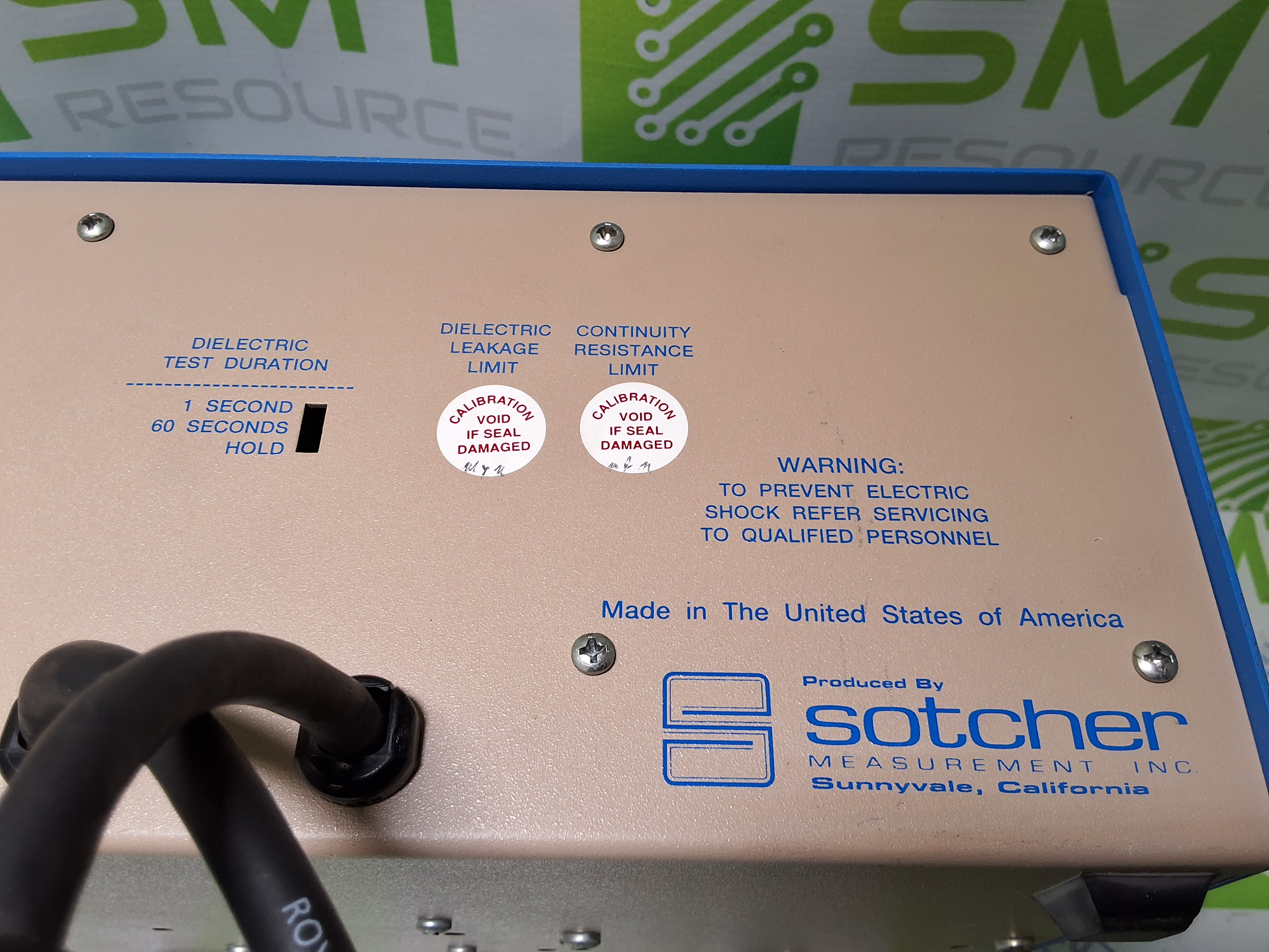 Used SOTCHER MEASUREMENT 568 HI-POT/CONTINUITY TESTER