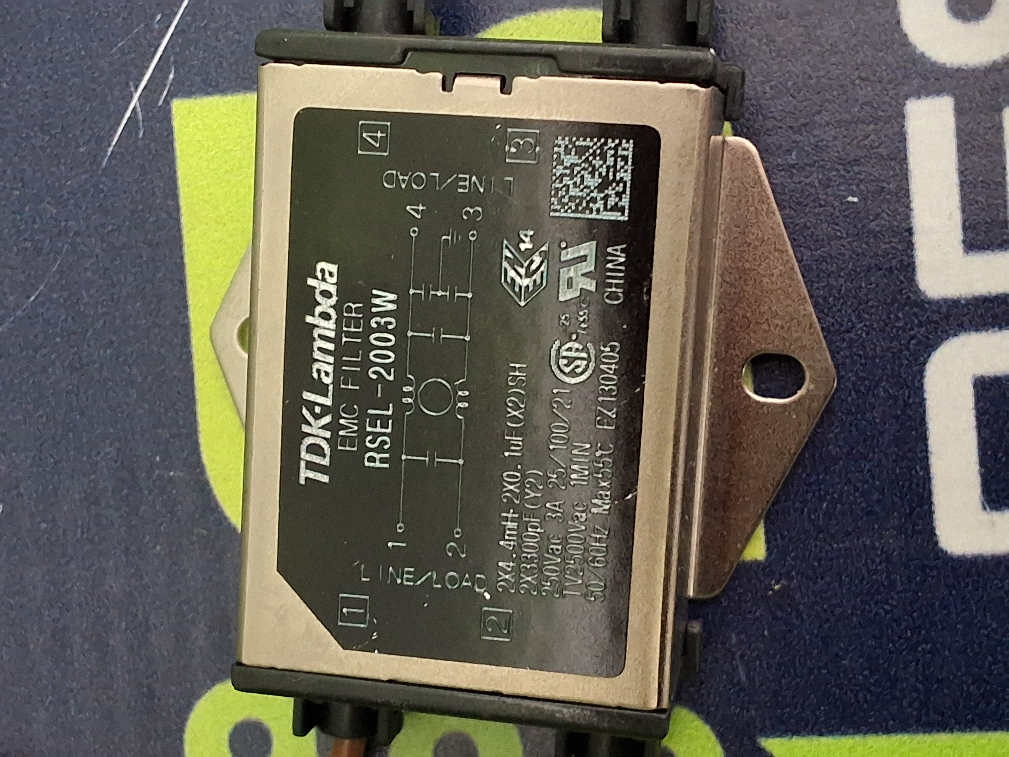 Used TDK Lambda RSEL-2003W EMC Filter  250VAC 3A 50/60 Hz