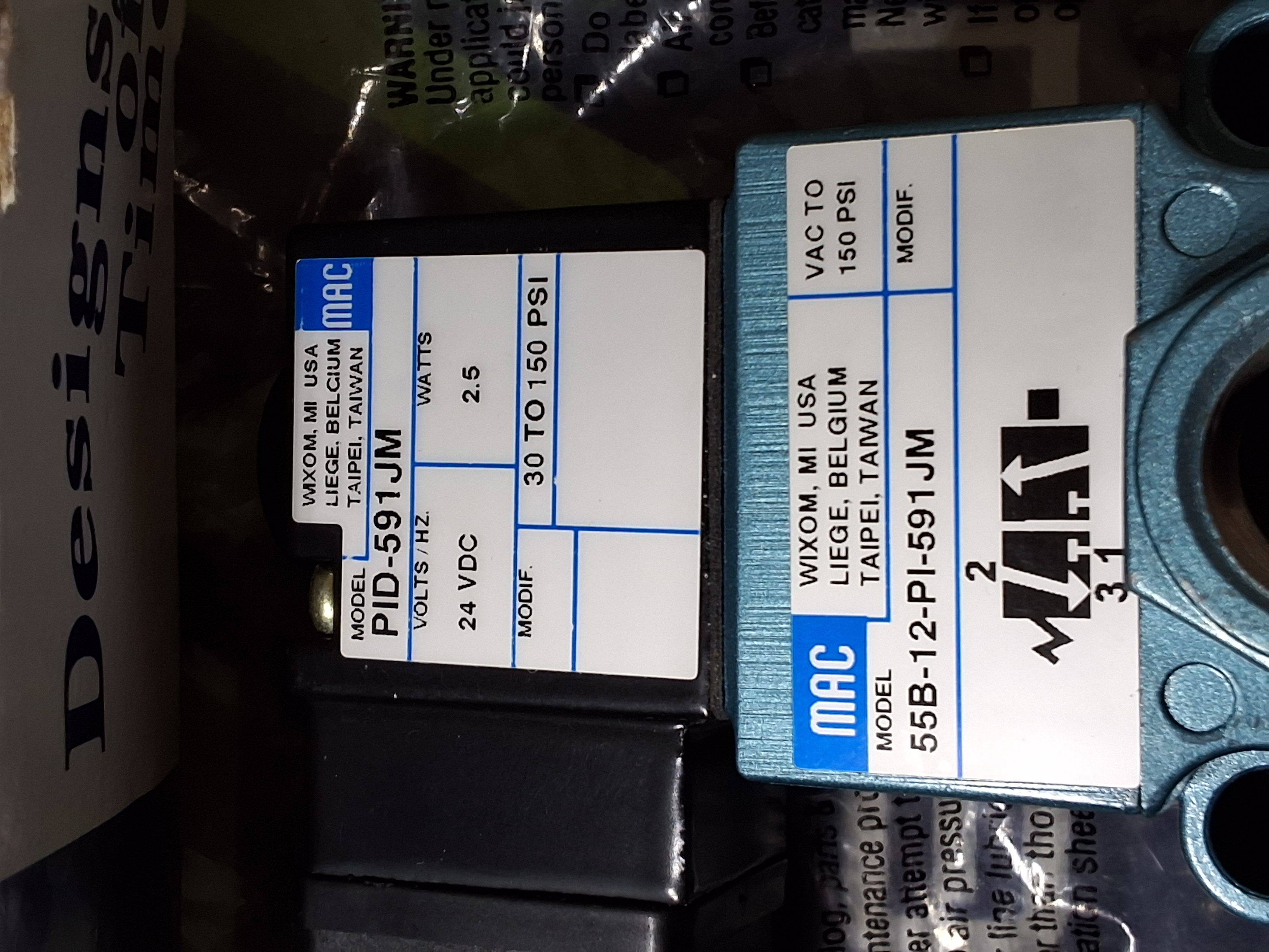 MAC 55B-12-PI-591JM SOLENOID VALVE - BRAND NEW