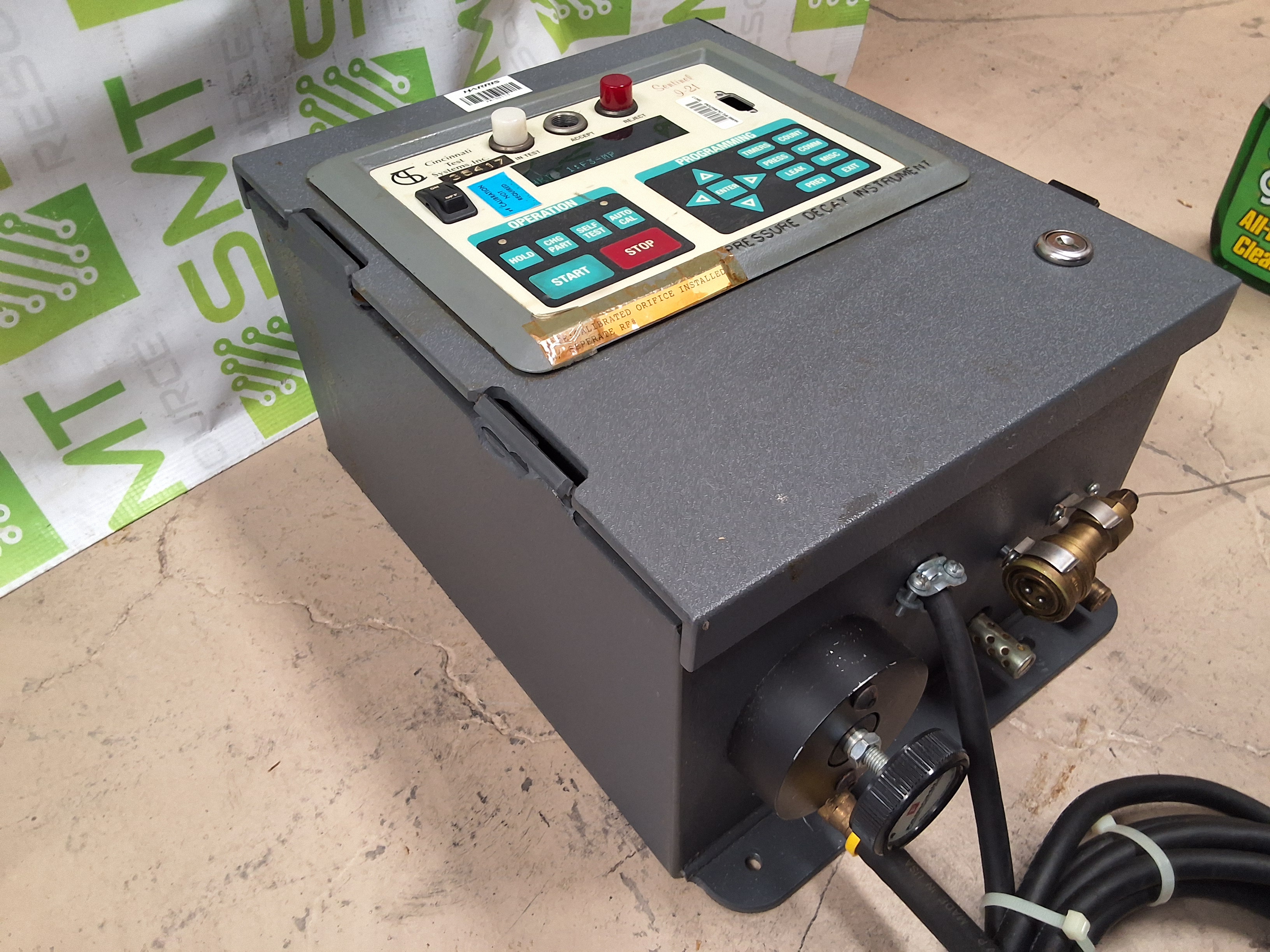 Used CINCINNATI TEST SYSTEMS SENTINEL I-21 PRESSURE DECAY LEAK TESTER / INSTRUMENT I21-S-15