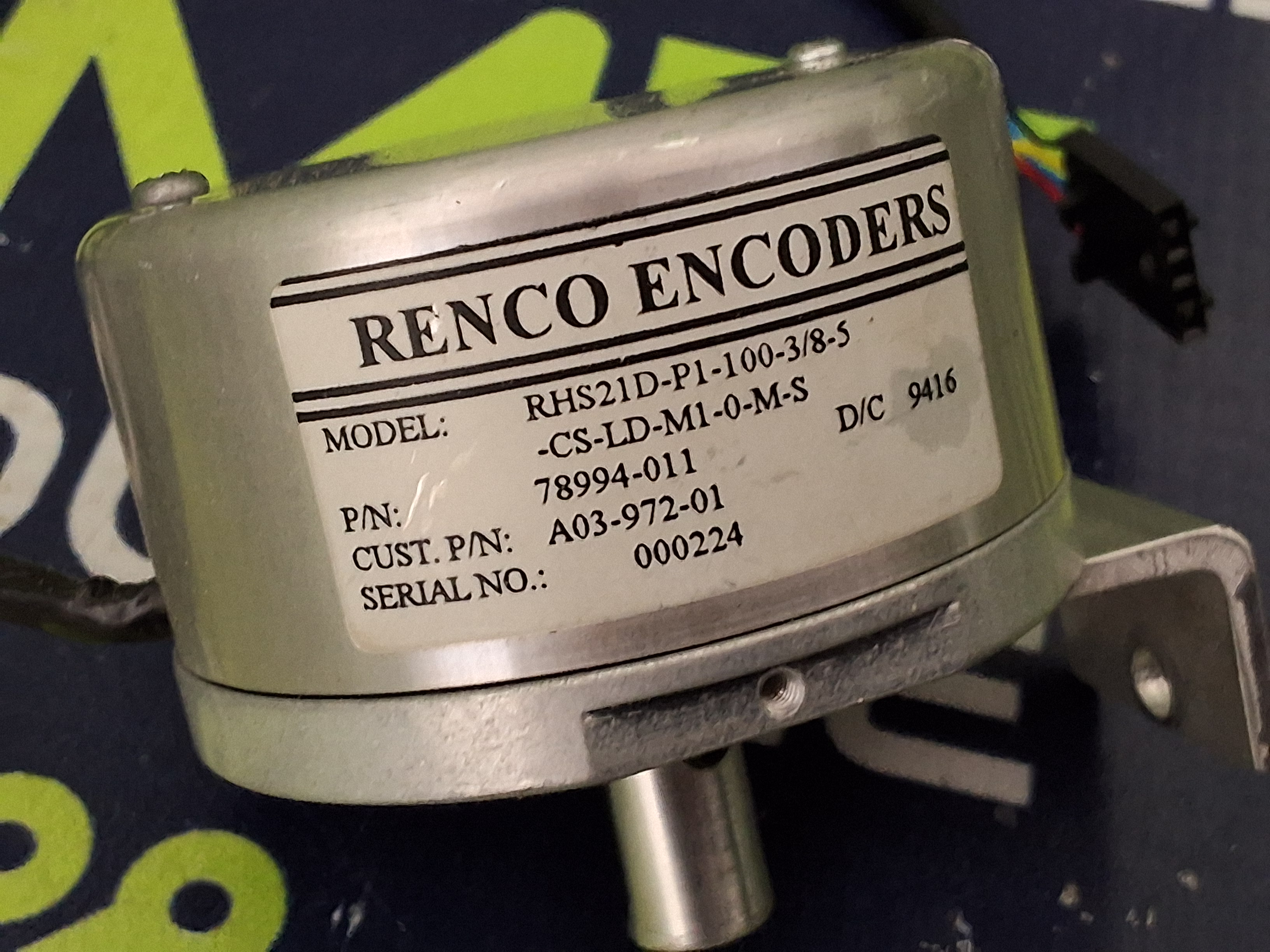Used RENCO 78994-011 ENCODER RHS21D-P1-100-3/8-5-CS-LD-M1-0-M-S