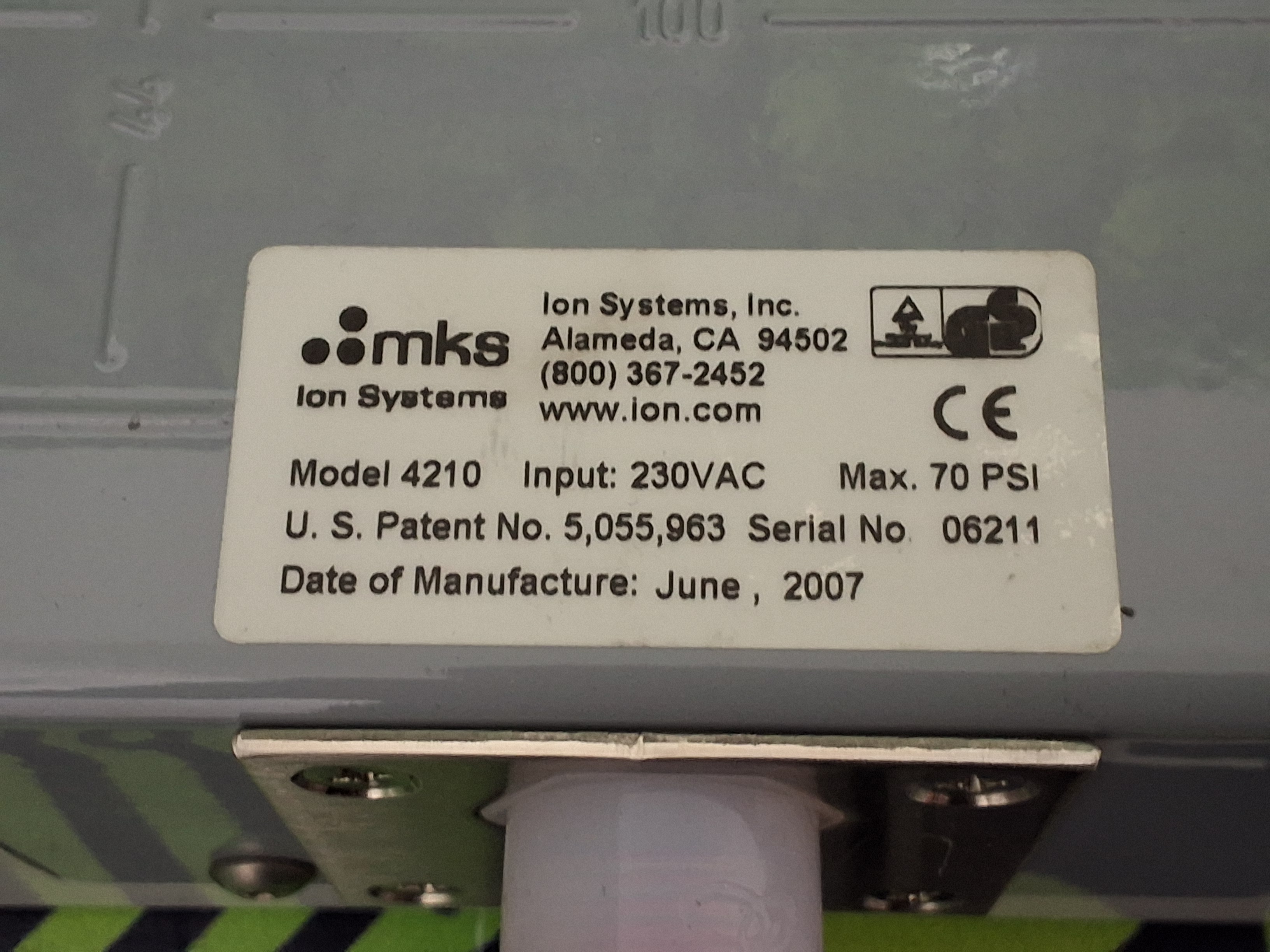 ION SYSTEMS MODEL: 4210 IN-LINE AIR IONIZER - BRAND NEW