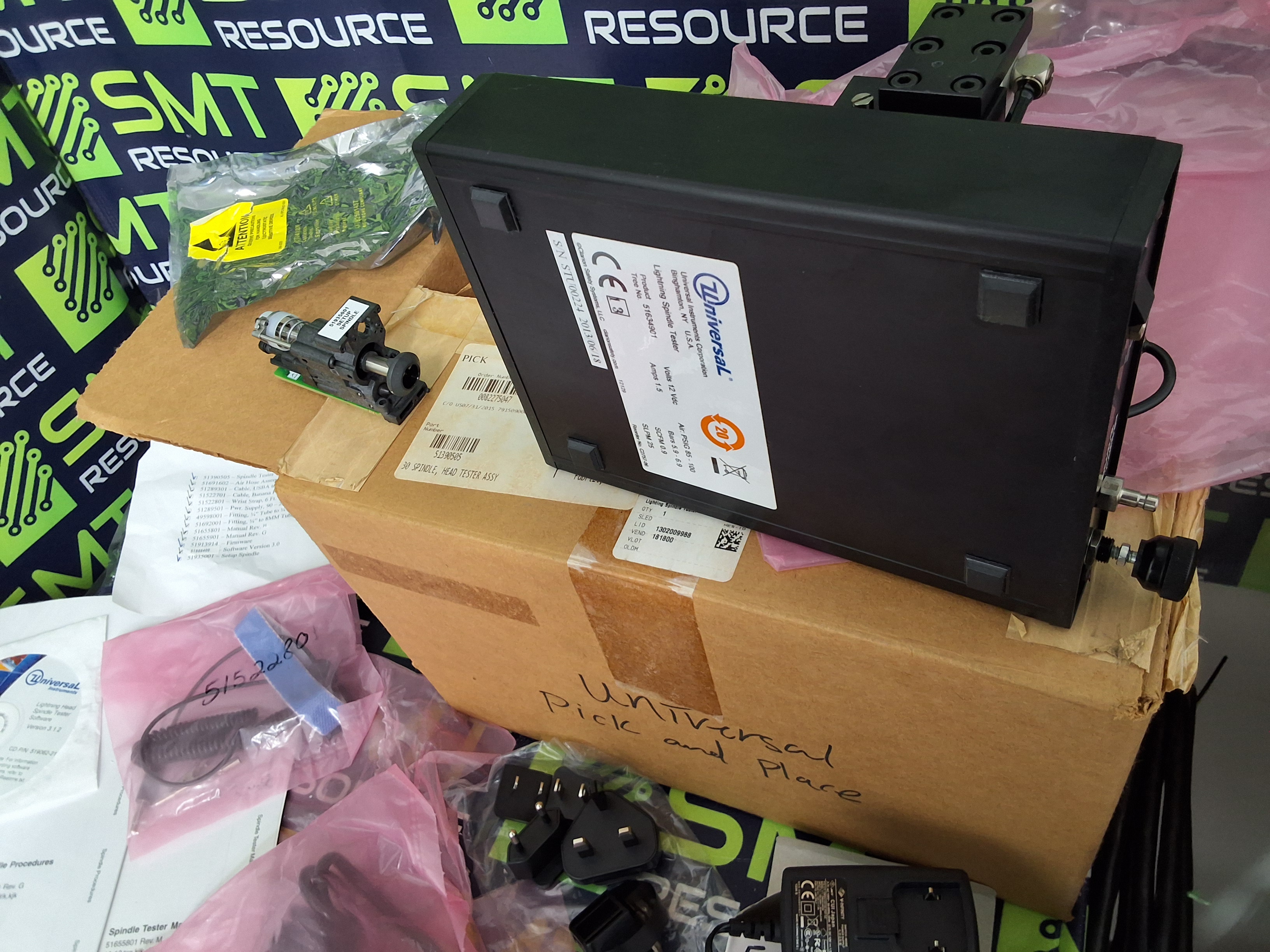 UNIVERSAL INSTRUMENTS 51634901 / 51390505 SPINDLE TESTER ASSEMBLY WITH 51935001 SETUP SPINDLE - BRAND NEW