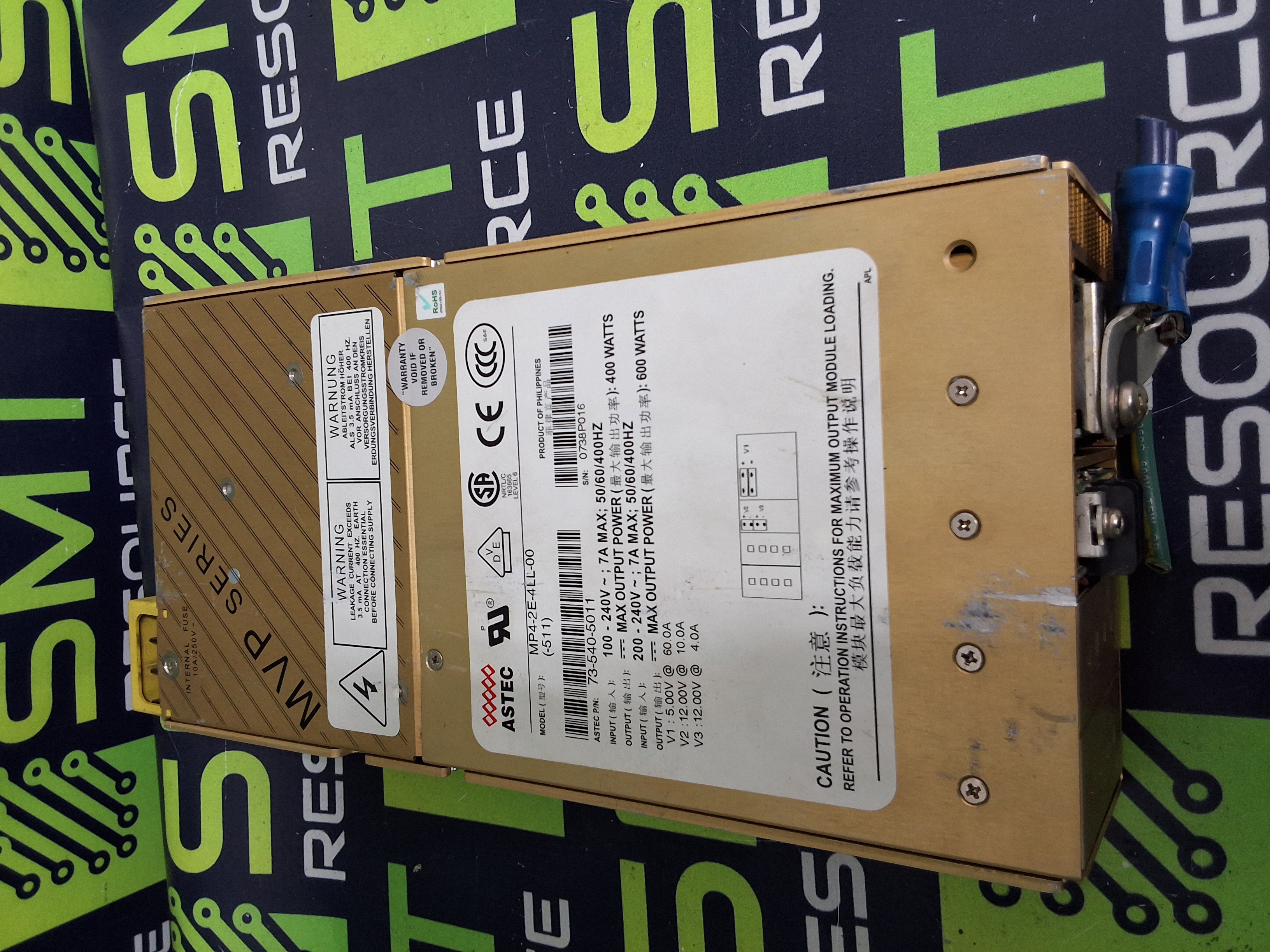 Used ASTEC MP4-2E-4LL-00 / 73-540-5011 POWER SUPPLY MVP SERIES 400W-600W