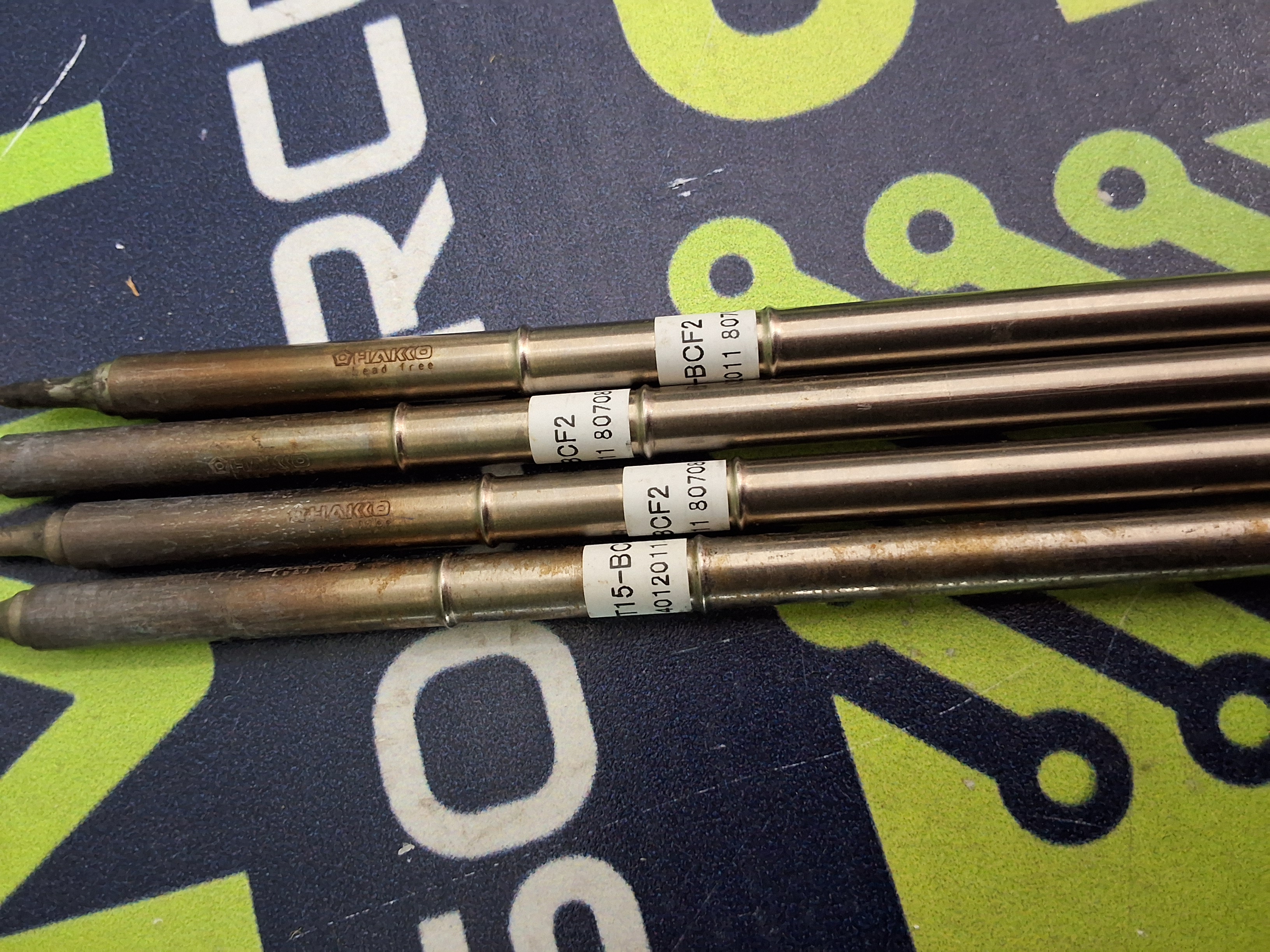 Used HAKKO T15-BCF2 SOLDERING TIP; BEVEL 2mm/45° x 11.5mm - LOT OF 4