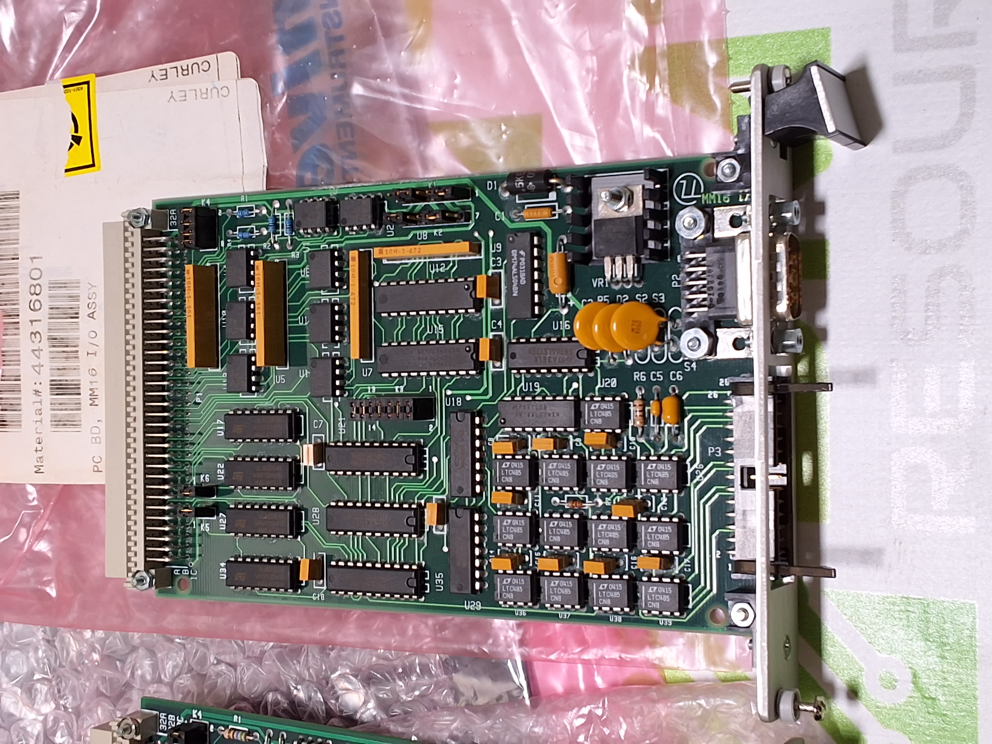 Used UNIVERSAL INSTRUMENTS 44316801 MM16 I/O ASM BOARD