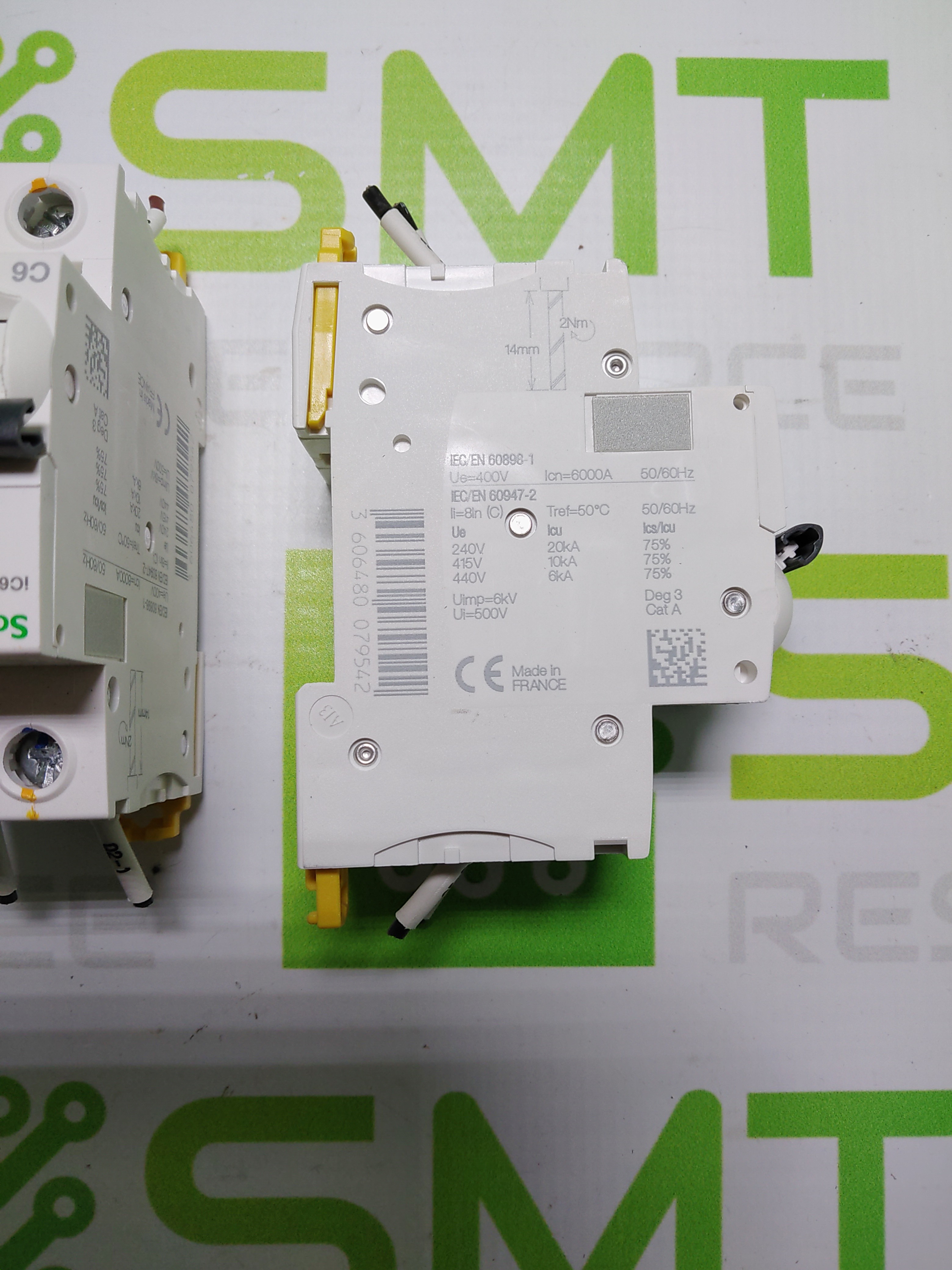 Used SCHNEIDER ELECTRIC IC60N  C 6A CIRCUIT BREAKER