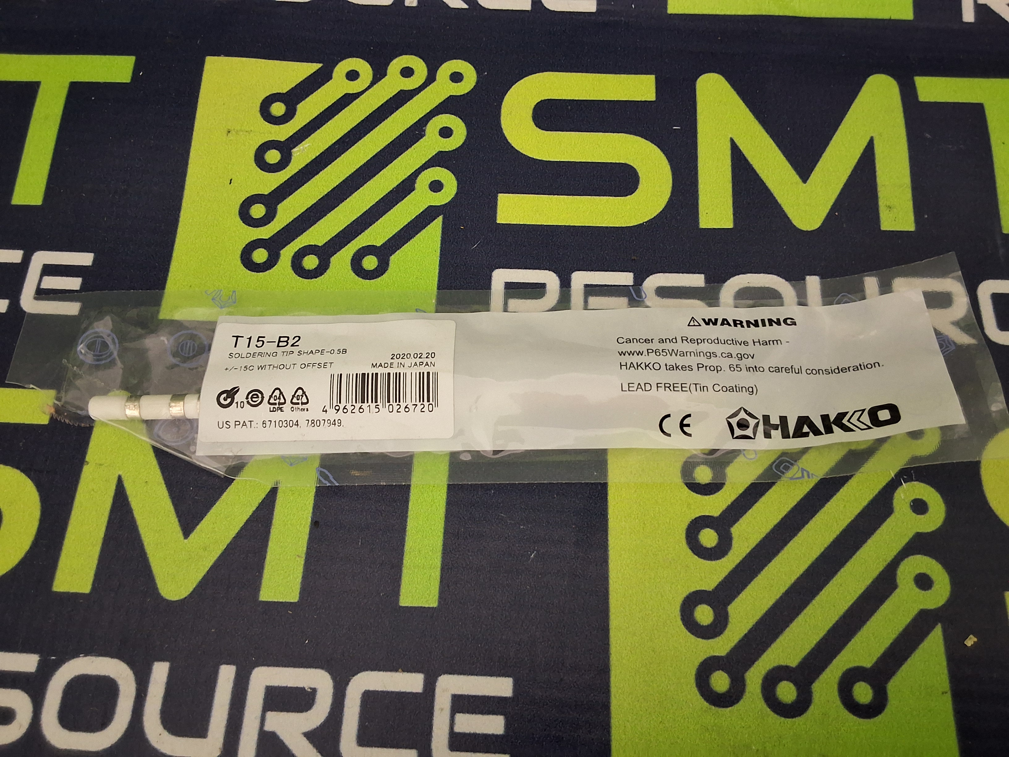 HAKKO T15-B2 SOLDERING TIP; CONICAL 0.5 x 10mm - BRAND NEW