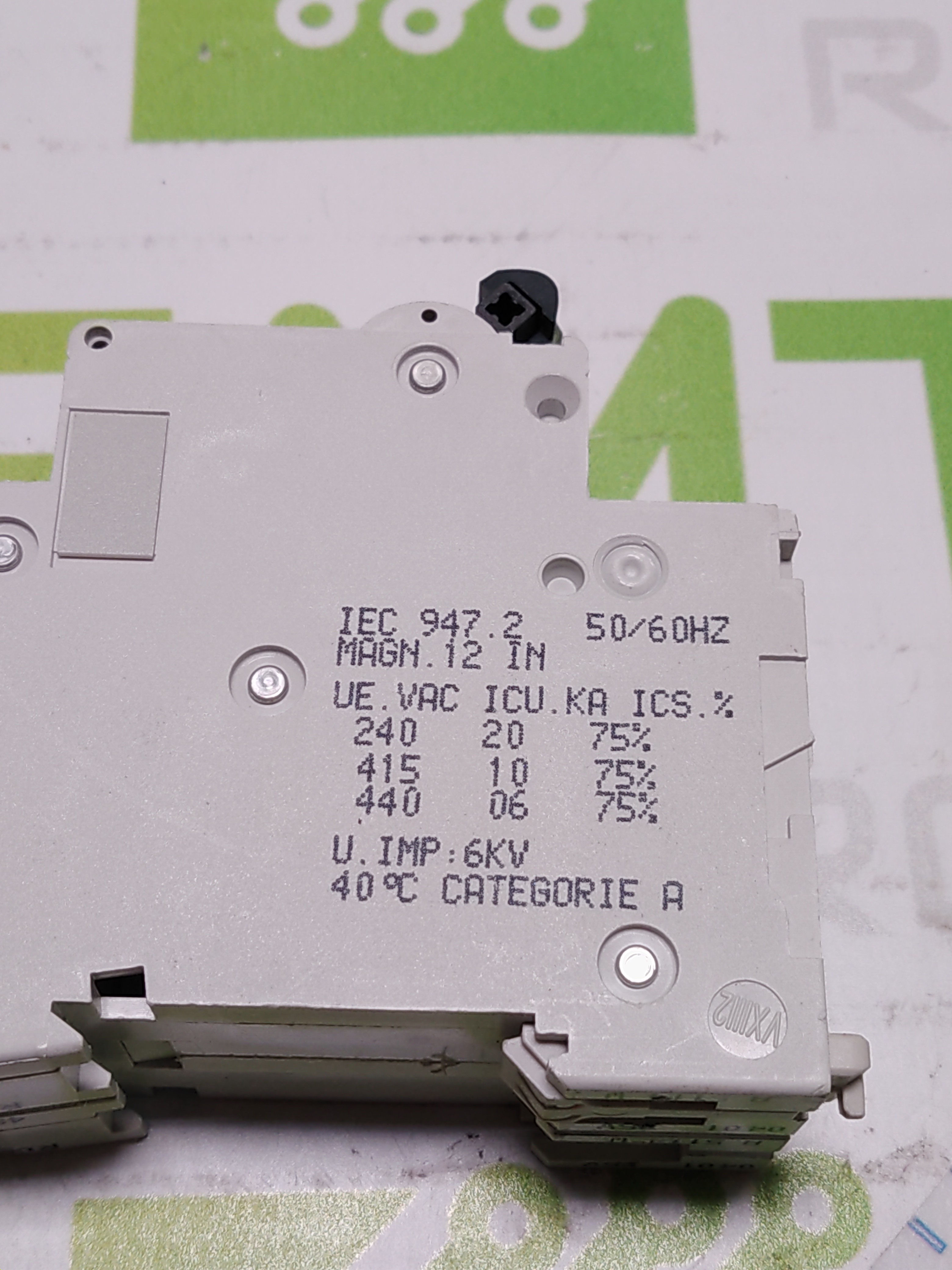 Used MERLIN GERIN MULTI 9 C60N D10A 415V 2-POLE CIRCUIT BREAKER