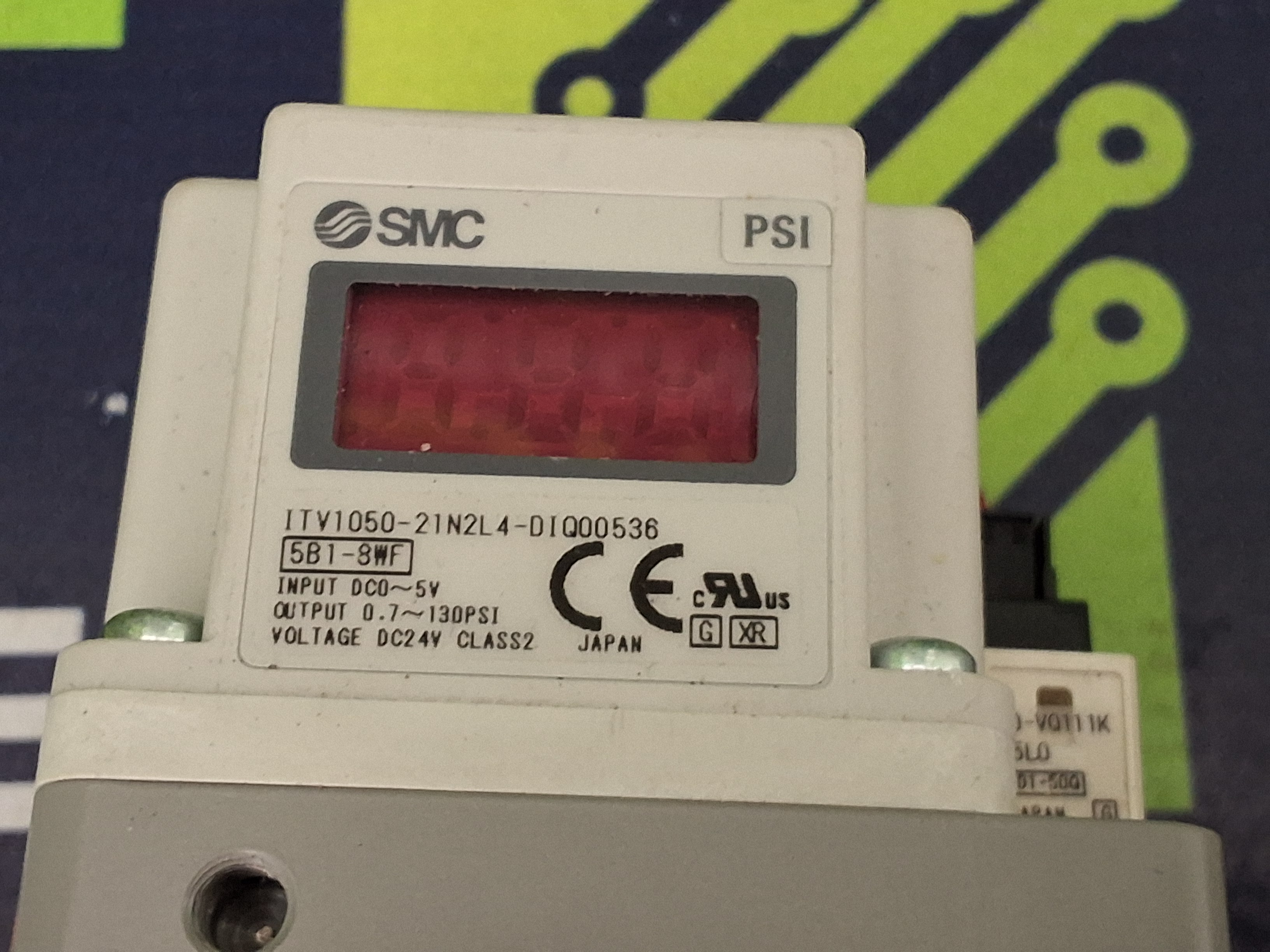 Used SMC ITV1050-21N2L4-DIQ00536 ELECTRO PNEUMATIC REGULATOR